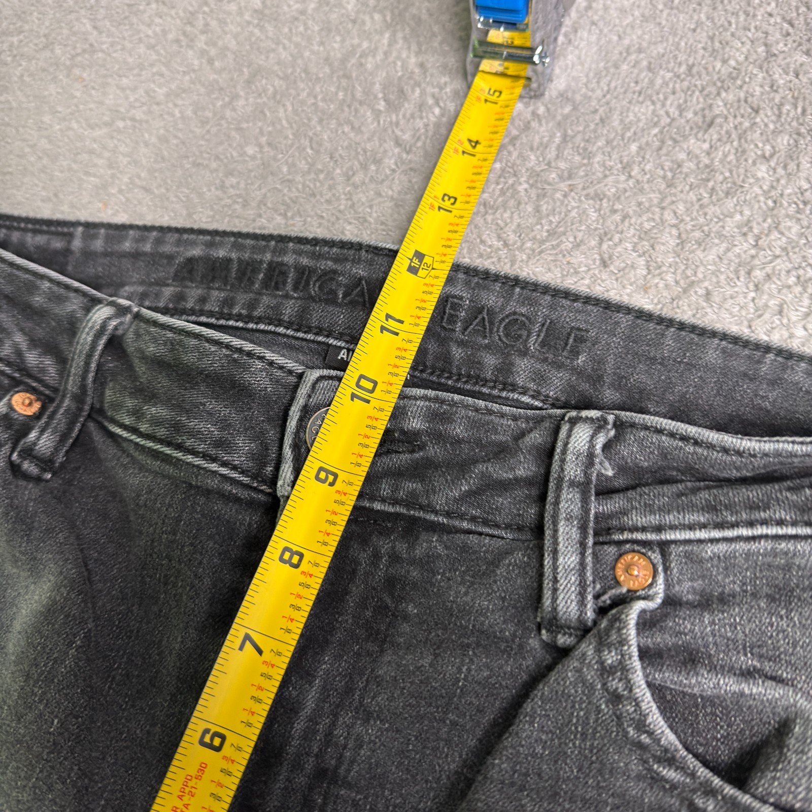 American Eagle Jeans Mens 34×30 (FIT 34×28) Black Athletic Skinny Airflex+