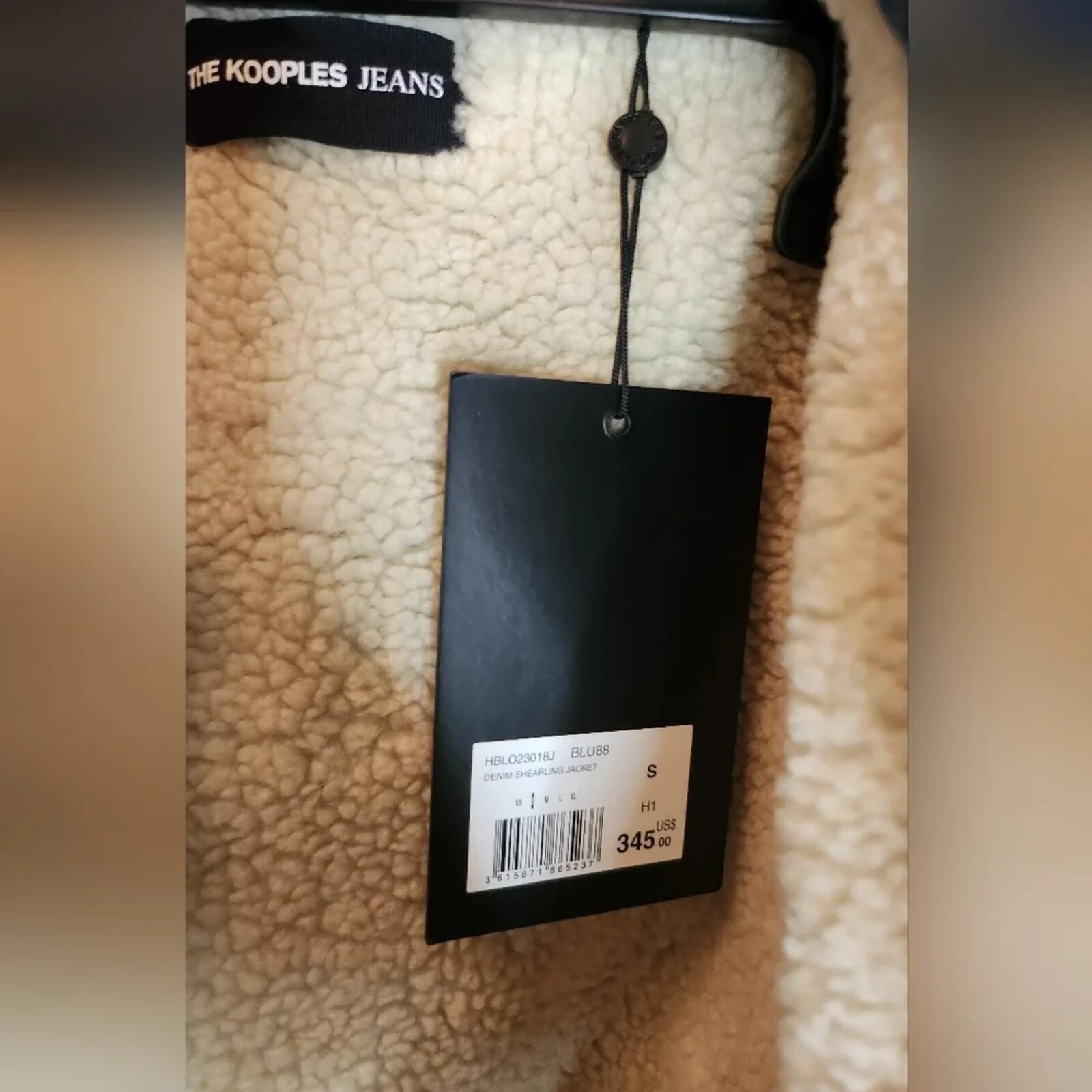 The Kooples Jeans Blue Denim Shearling-Lined Jacket Size M