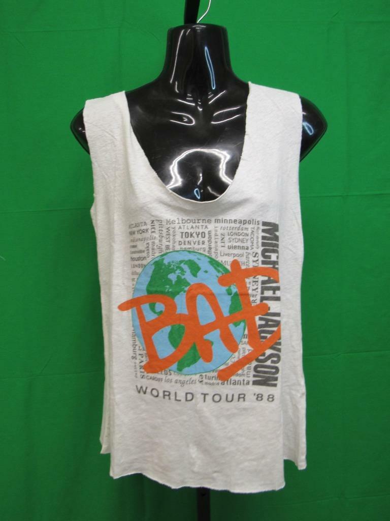 New Michael Jackson Bad ’88 World Tour Womens Size XS-S-M-L White Tank Top Shirt