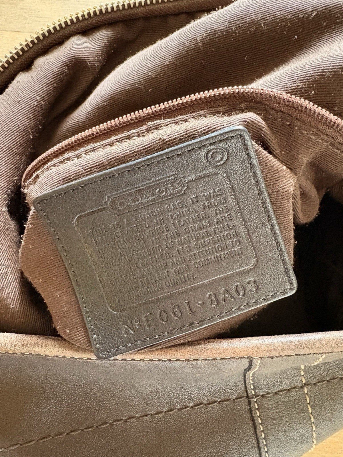 Coach Brown Leather Hobo Shoulder Bag Tassel Stitching Accent Classic