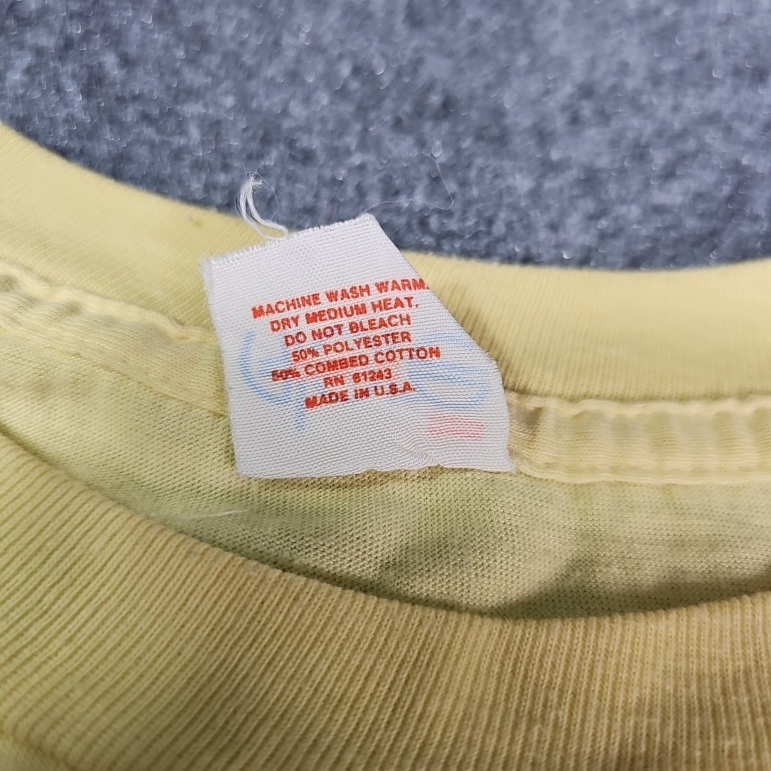 Vintage 80’s Single Stitch Bear Whiz Beer Humor Promo Yellow T Shirt Size Large