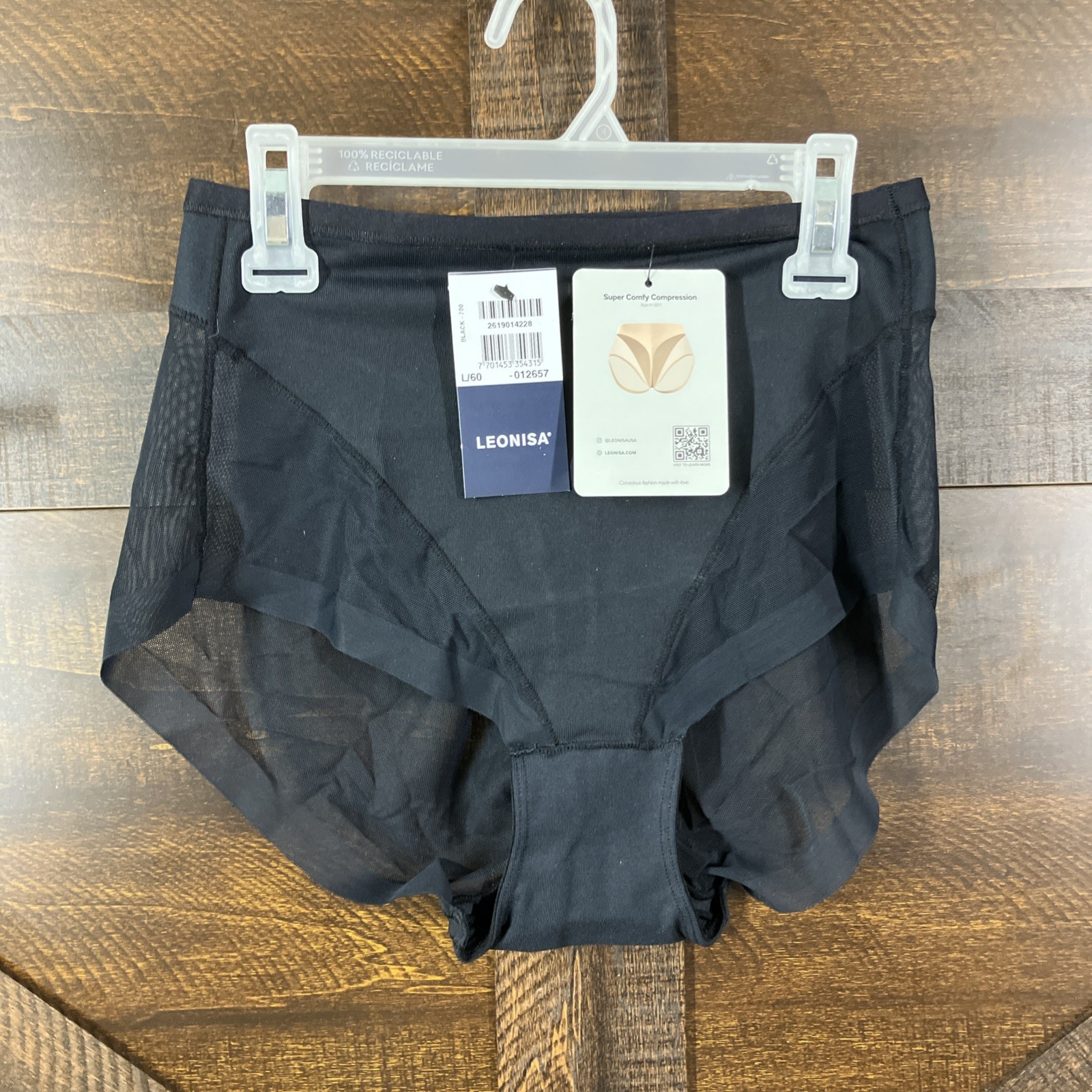 LEONISA Women’s Truly Undetectable Comfy Shaper Panty Black Size L/6