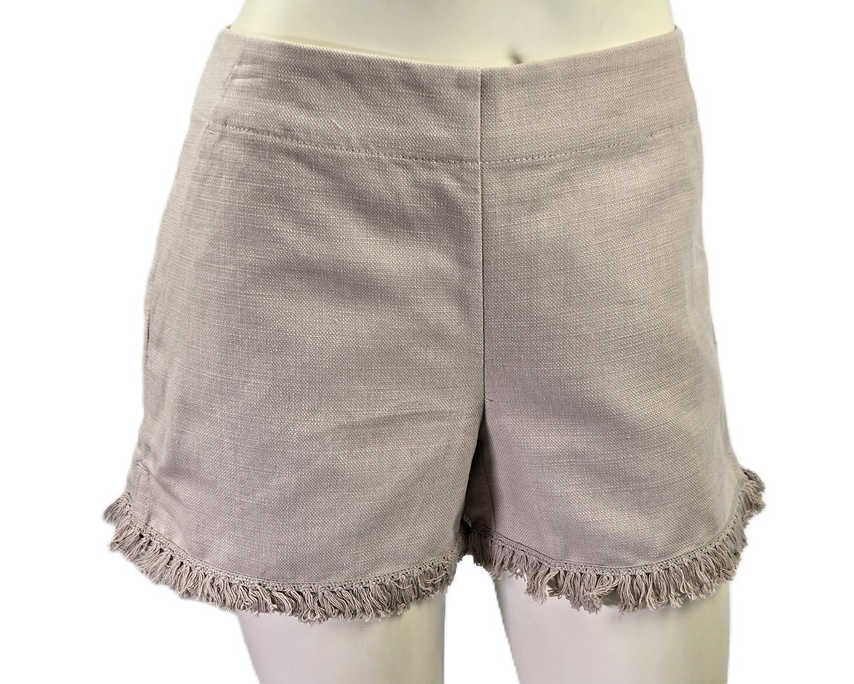 NWT Ann Taylor LOFT Tan/Khaki Linen blend fringe “The Riviera” women’s Shorts