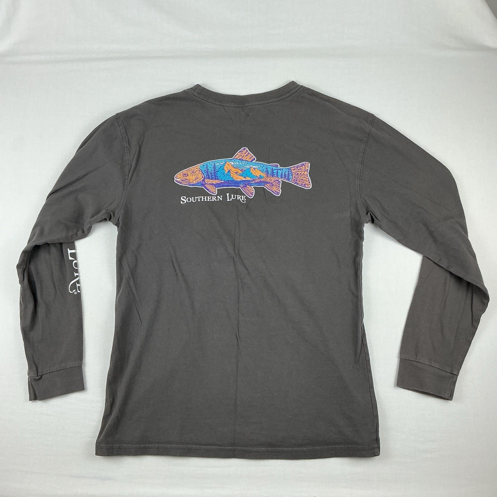 Southern Lure YXL Grey Long Sleeve Graphic Double Sided Shirt