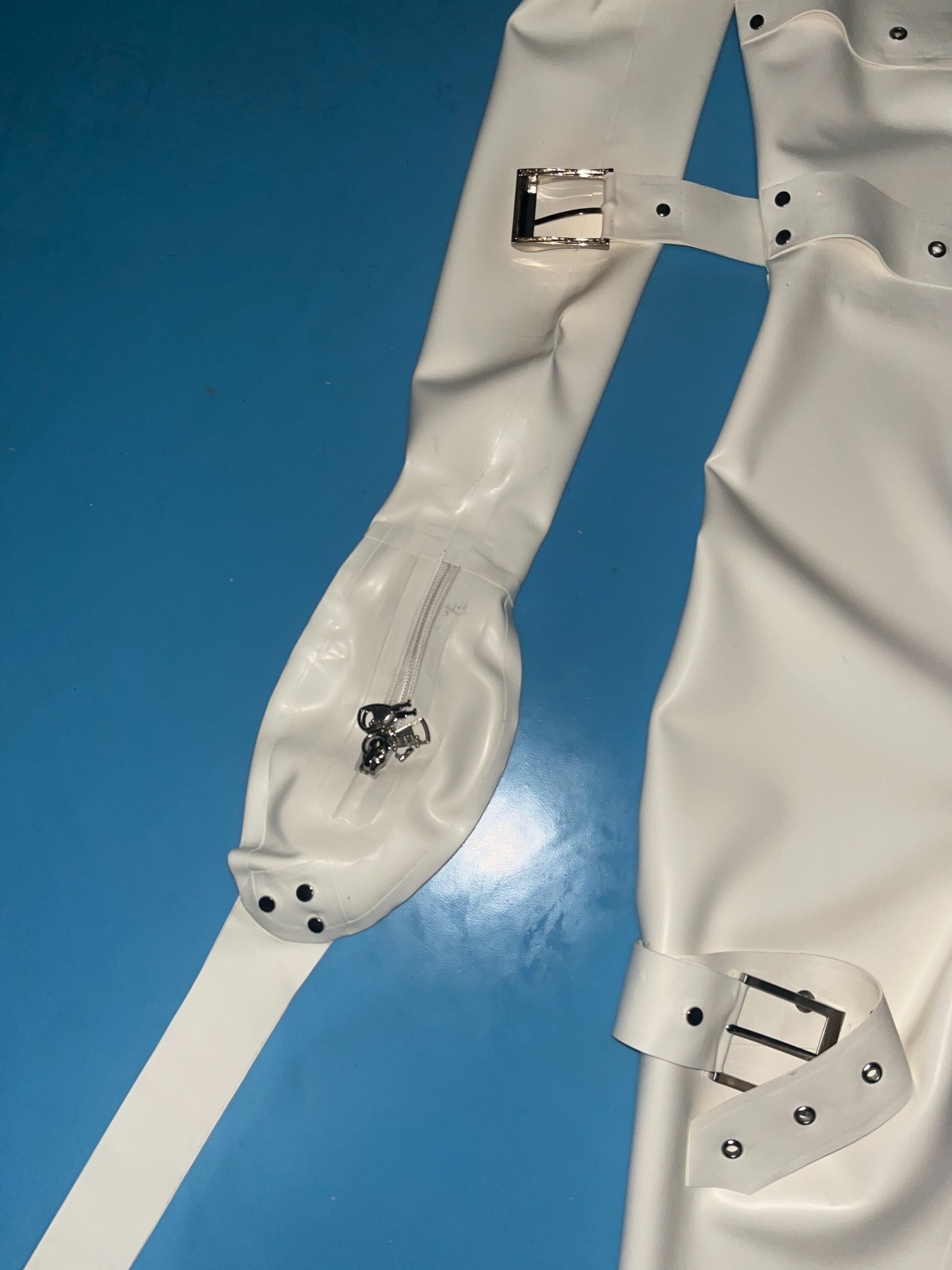 Latex Gummi D-ring Catsuit lock zip mittens stirrup socks belts customized #1475