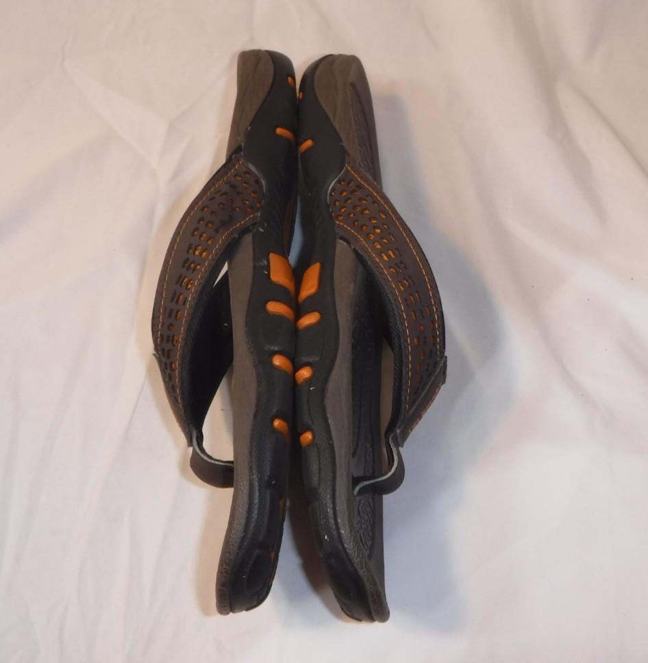 Hobibear Flip Flop Sandals Mens Size US 11 EU 44 Brown Orange Comfort Slip On