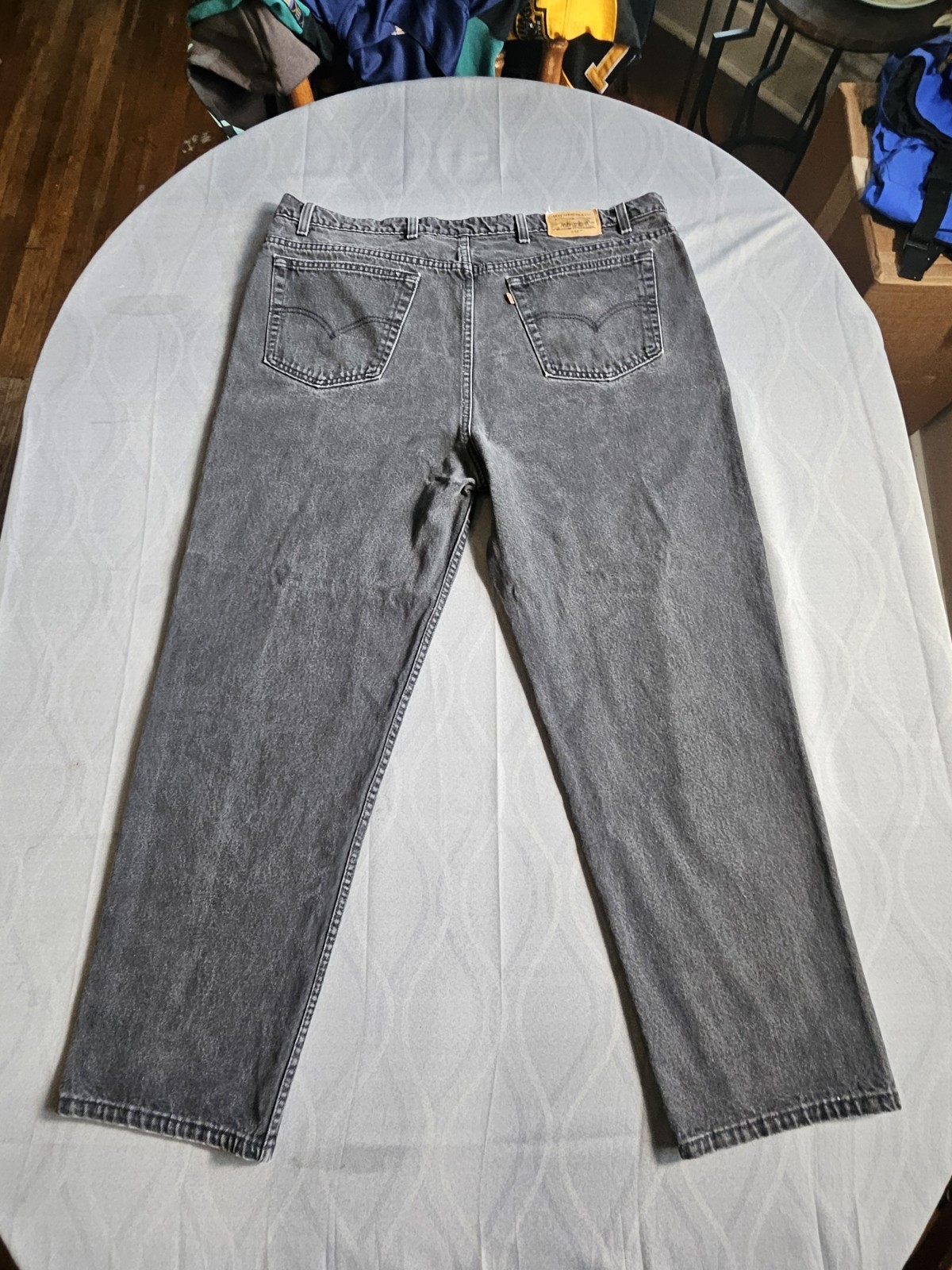 Vintage 1996 Levi’s 540 Relaxed Fit Jeans USA Made Black Denim 46×30 Orange Tab