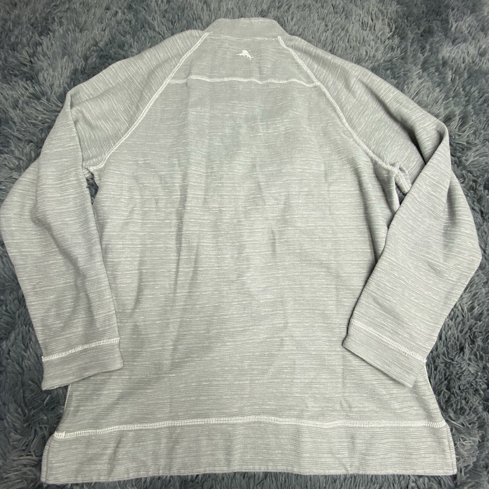 Tommy Bahama Mens Flip Breaker Reversible 1/2 Zip Long Sleeve Pullover Gray XL