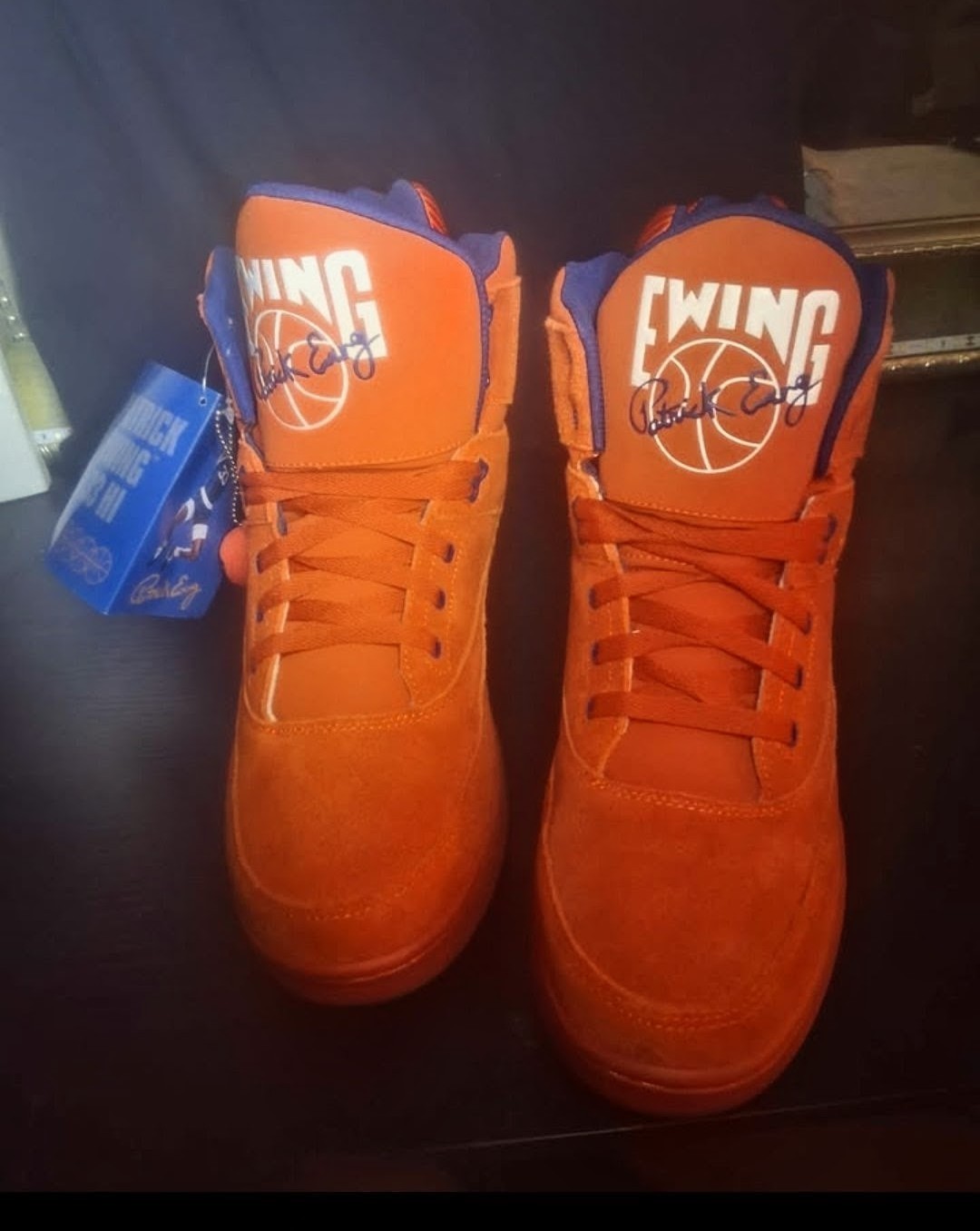 Ewing Athletics 33 Hi Orange/Blue/White Lace Up High Top Basketball Sneaker