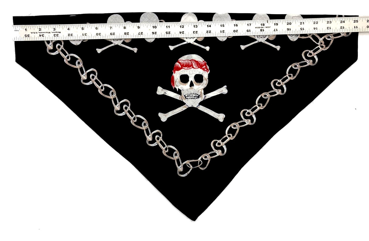 VELCRO®Brand ADJUSTABLE SKULL PIRATE REVERSIBLE FACE BIKER MASK NECK BANDANA