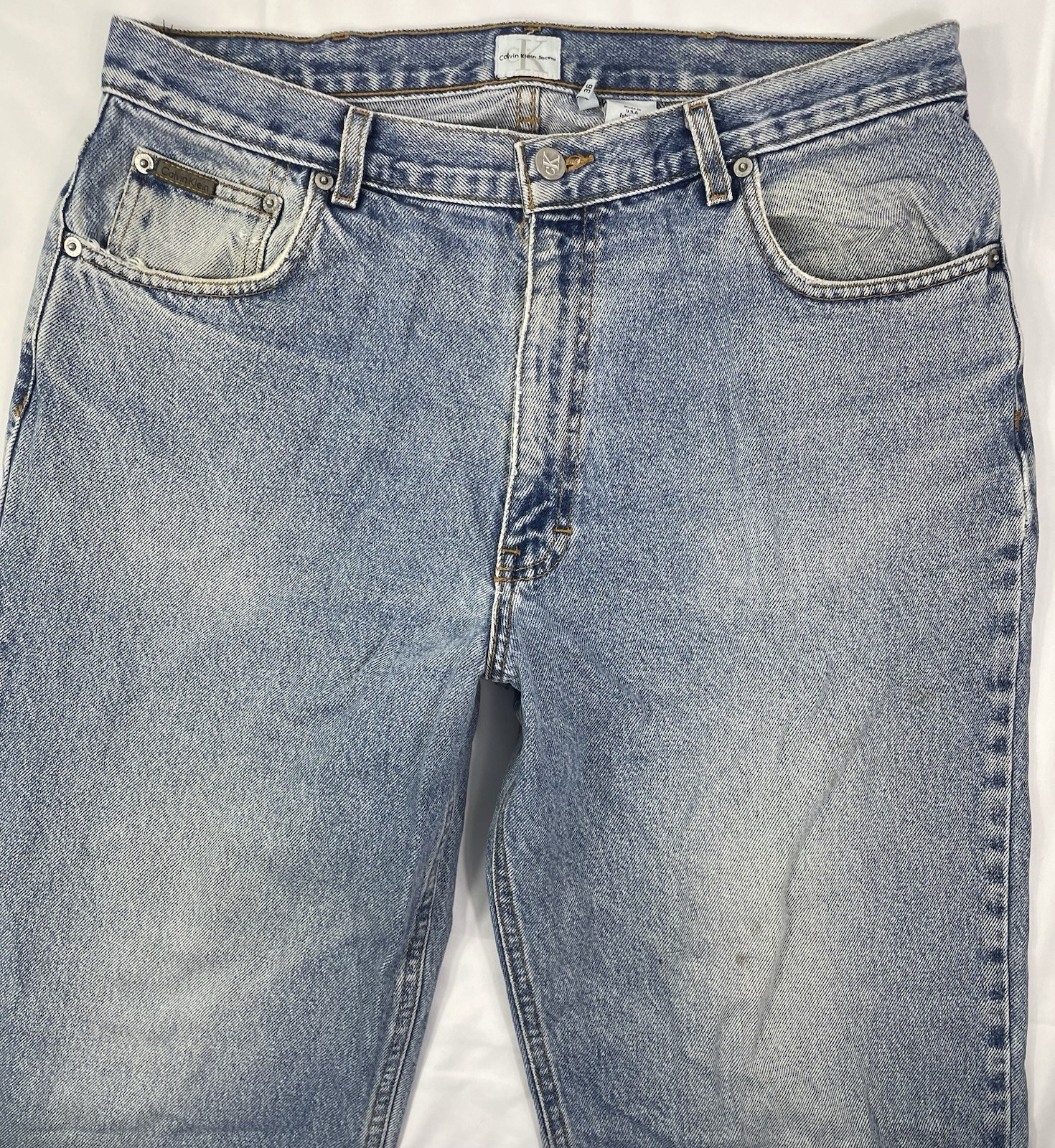 Vintage Calvin Klein Men’s 36×30 Stone Washed Blue Jeans “Fit Like 34×30”