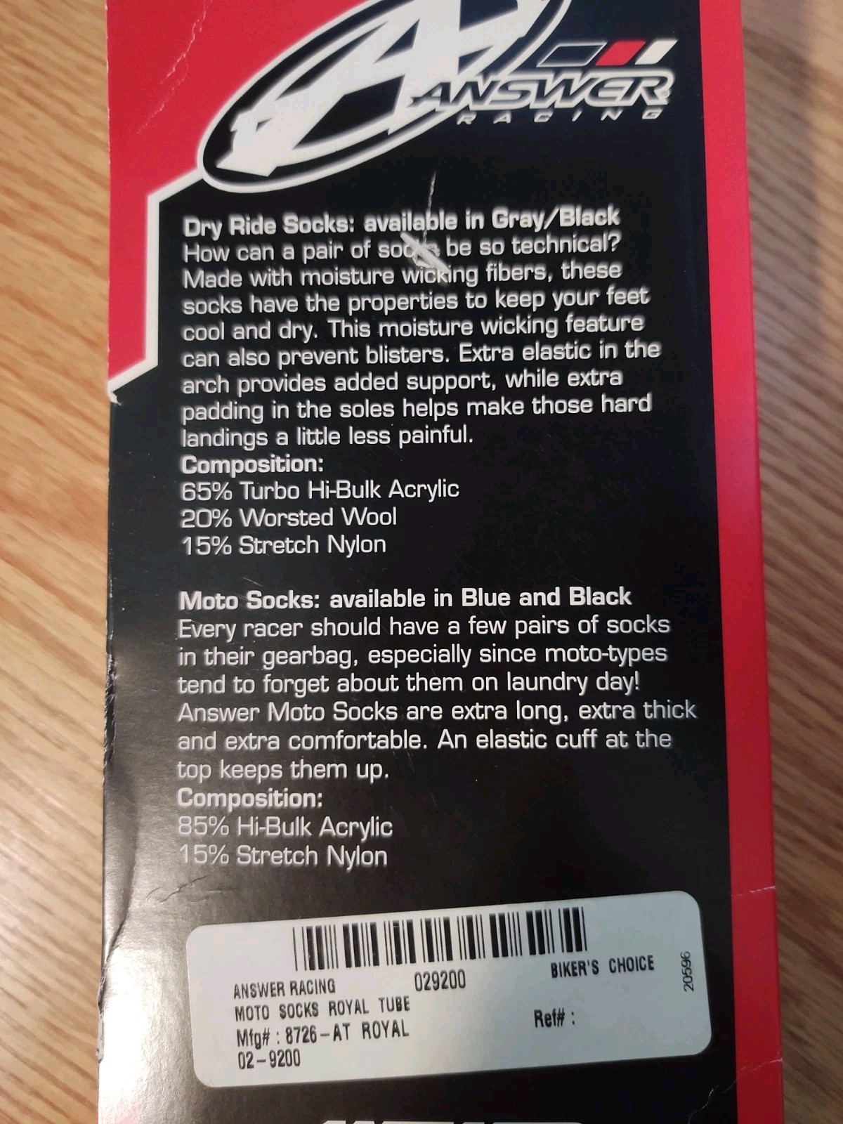 Answer Racing MOTO Dry Ride Blue Acrylic Blend Tube Socks – One Size