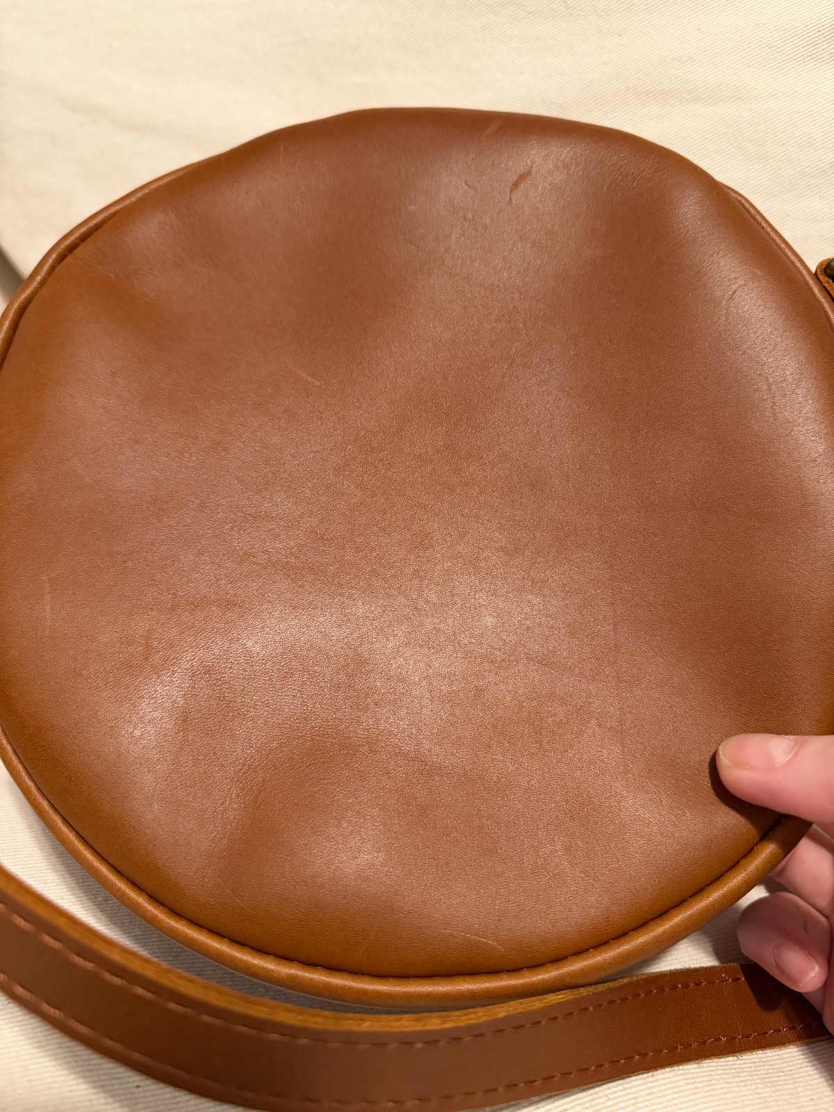 Portland Leather large circle bag * honey brown color * used