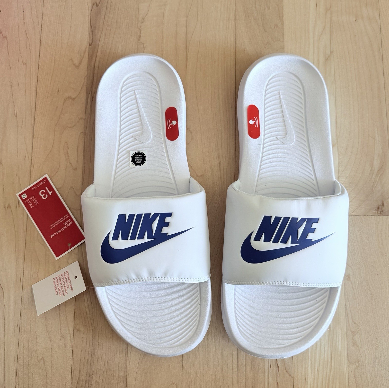Size 13 – Men’s Nike Victori One Slide White Game Royal (CN9675 102) Slides NEW
