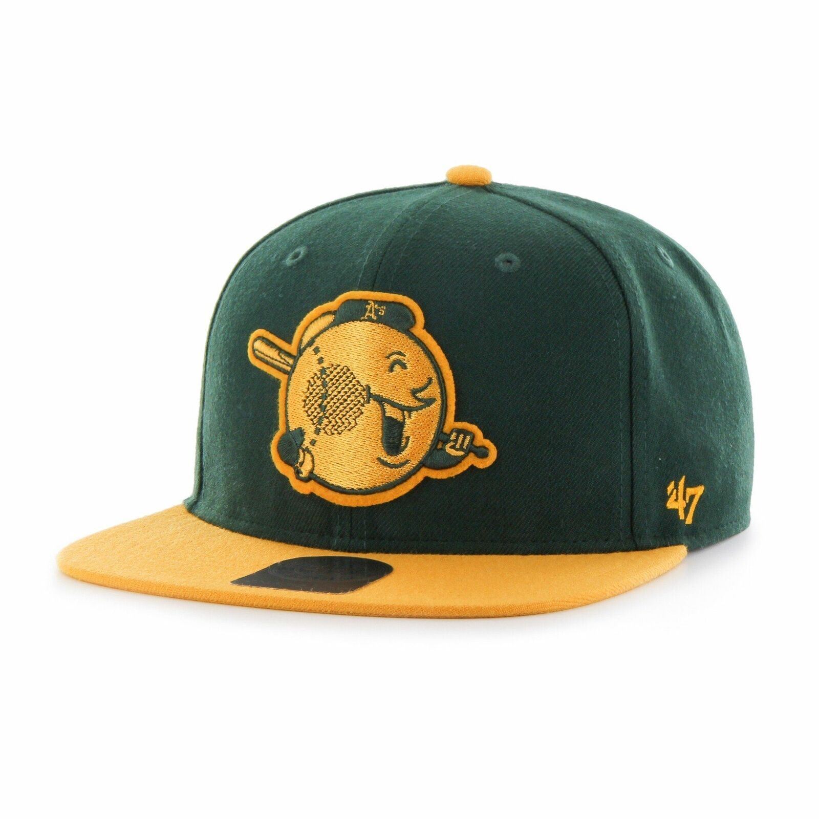 Mens 47 Brand Oakland Athletics Captain Snapback – Green/Yellow