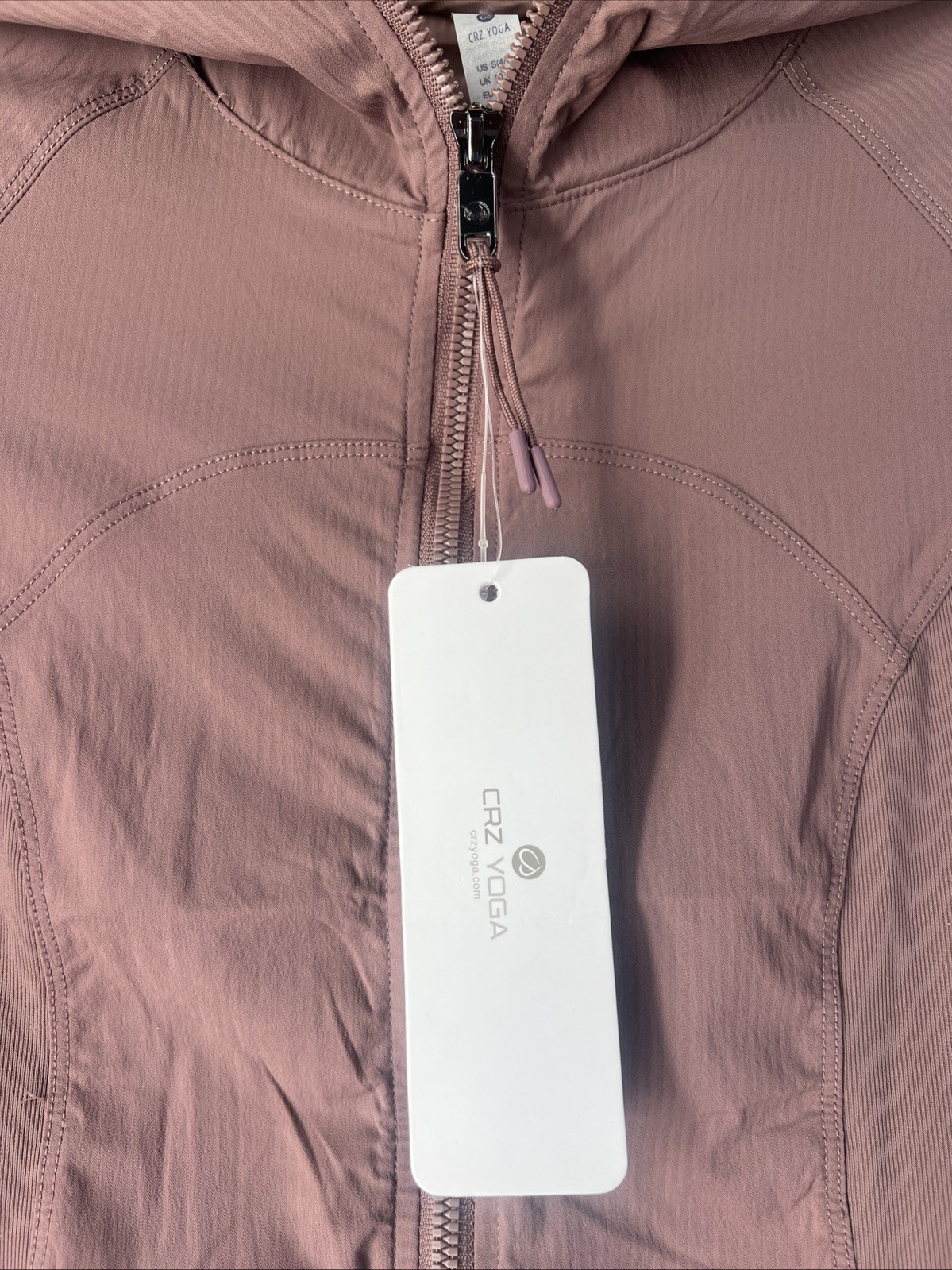 CRZ YOGA Women’s Lightweight Breathable Athletic Jacket, Small Mauve Hooded