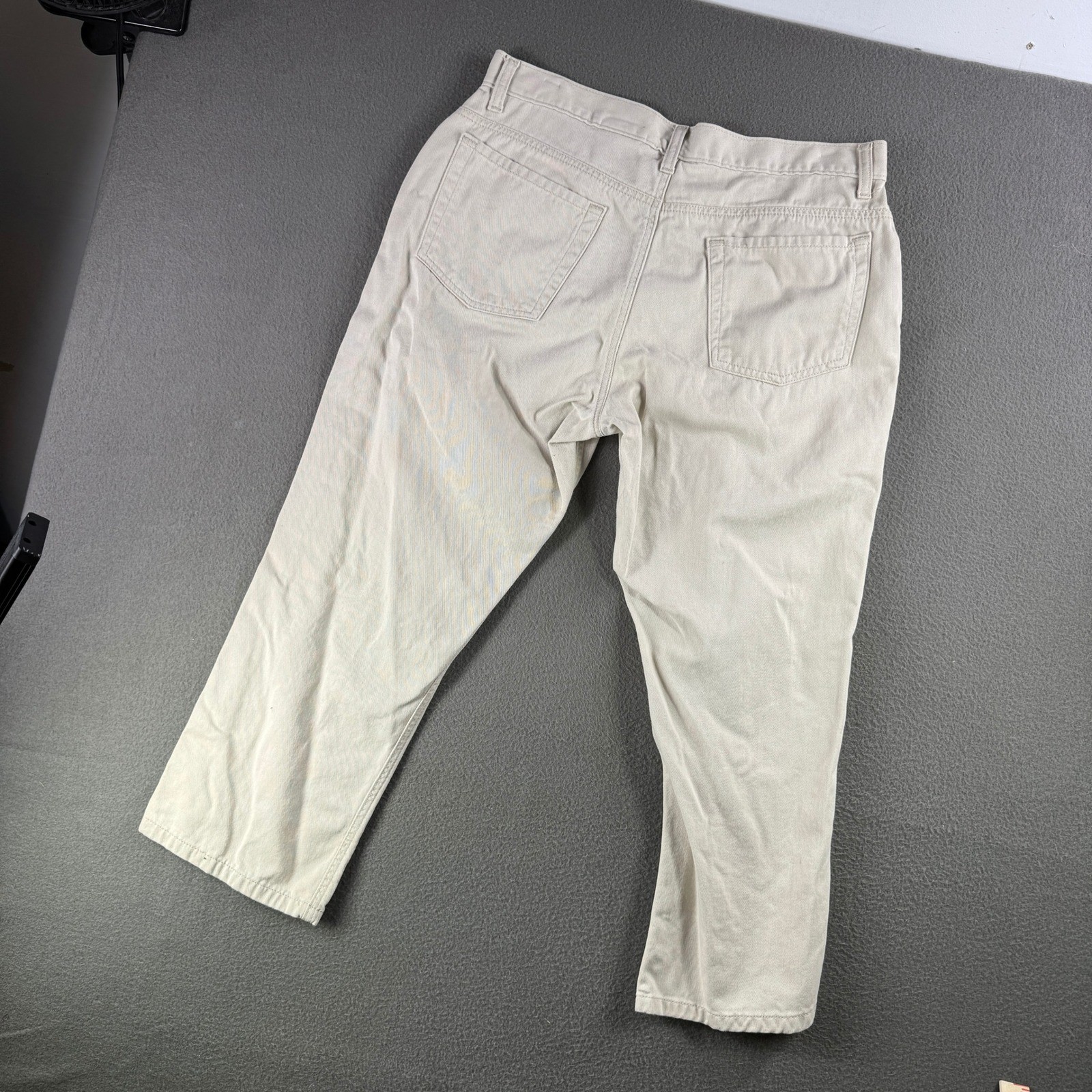 Eddie Bauer Pants Men/Women 32×24 Beige Chino Style Cotton Casual Travel Lounge