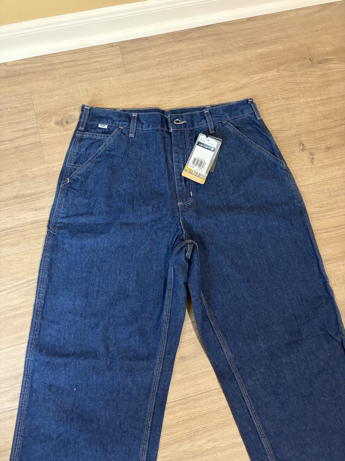 Carhartt FR Flame-Resistant Original Fit 34×36 Denim Dungaree Pants Blue