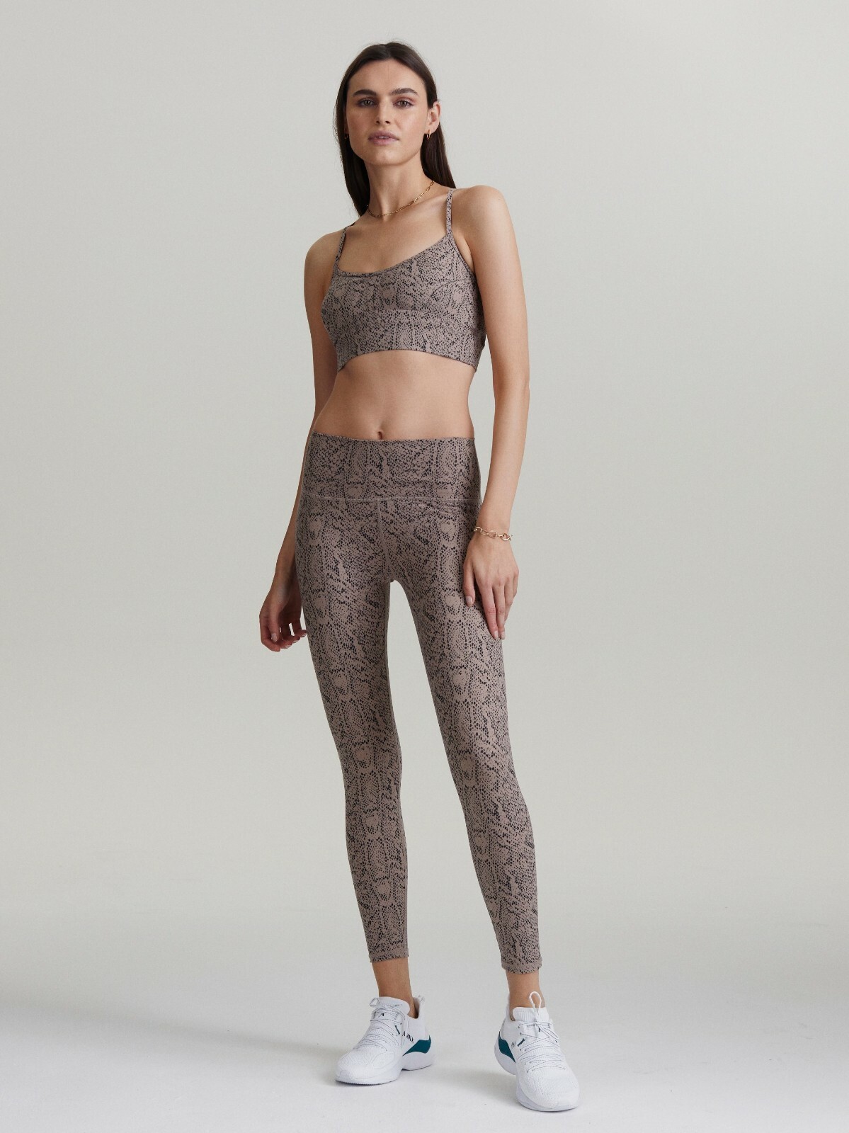Varley Leggings Legging Century TAN SNAKE BRN Animal Wick PANT MEDIUM M PANTS NW