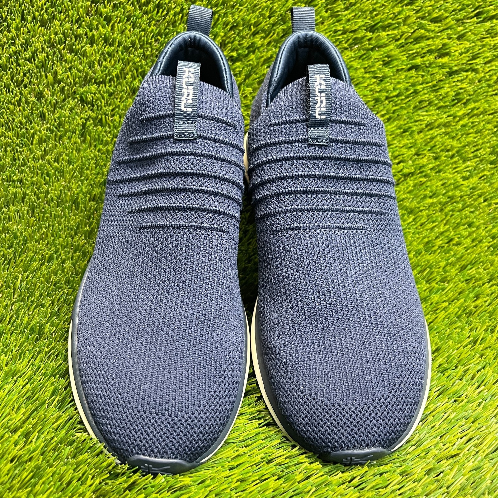 Kuru Atom Mens Size 8.5 Blue White Athletic Walking Slip On Shoes Sneakers