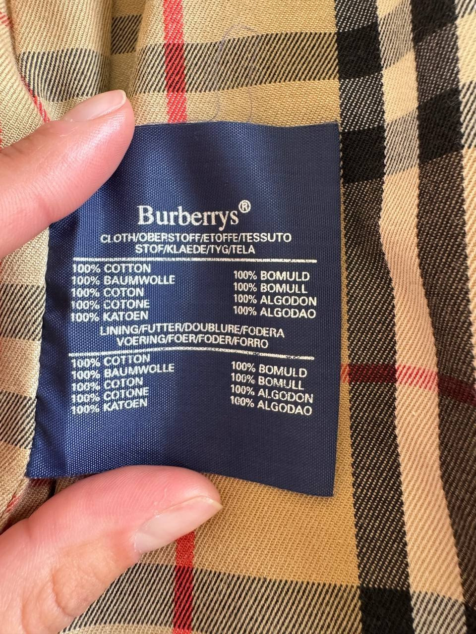 Vintage Burberrys Nova Check Lined Rain Coat Made England Large
