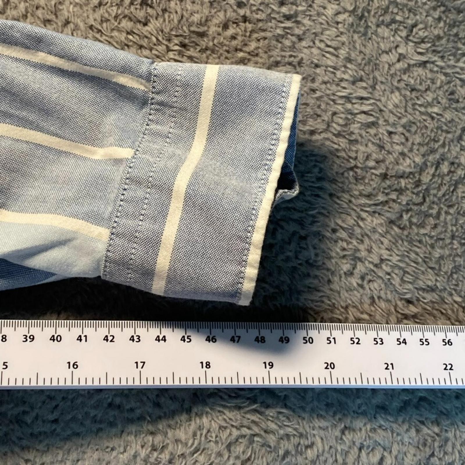 Next Shirt Mens XL Blue Long Sleeve Striped 24in Pit to Pit