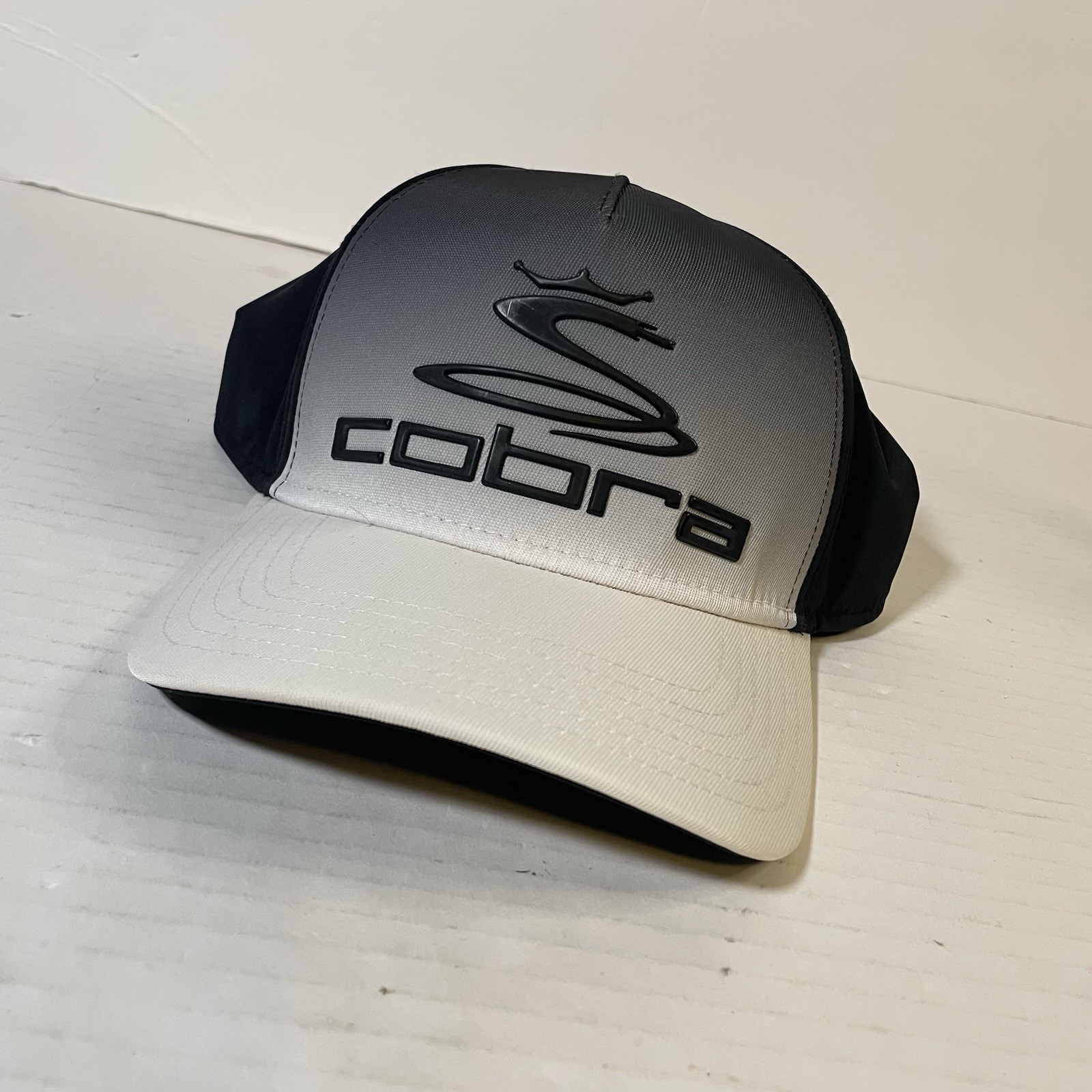 Cobra Puma Fitted Baseball Golf Cap Hat Black Small Medium Embroidered