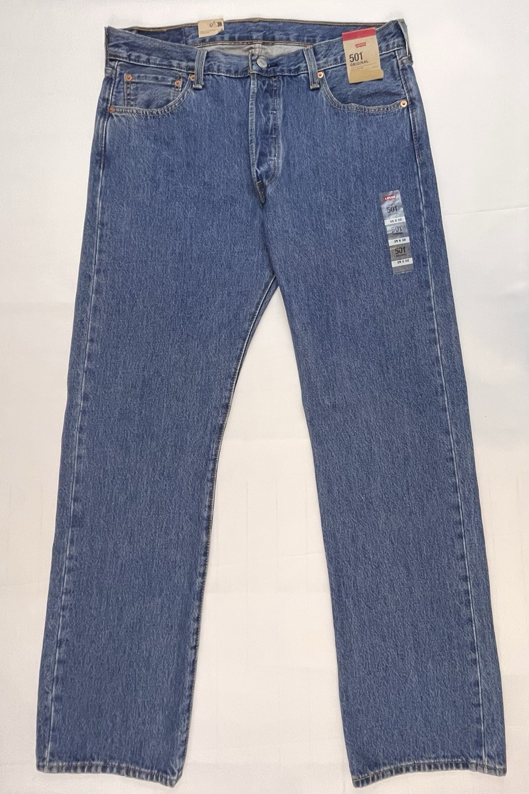 Levis Mens 501 Original Fit Denim Jeans Straight Leg Button Fly 100% Cotton