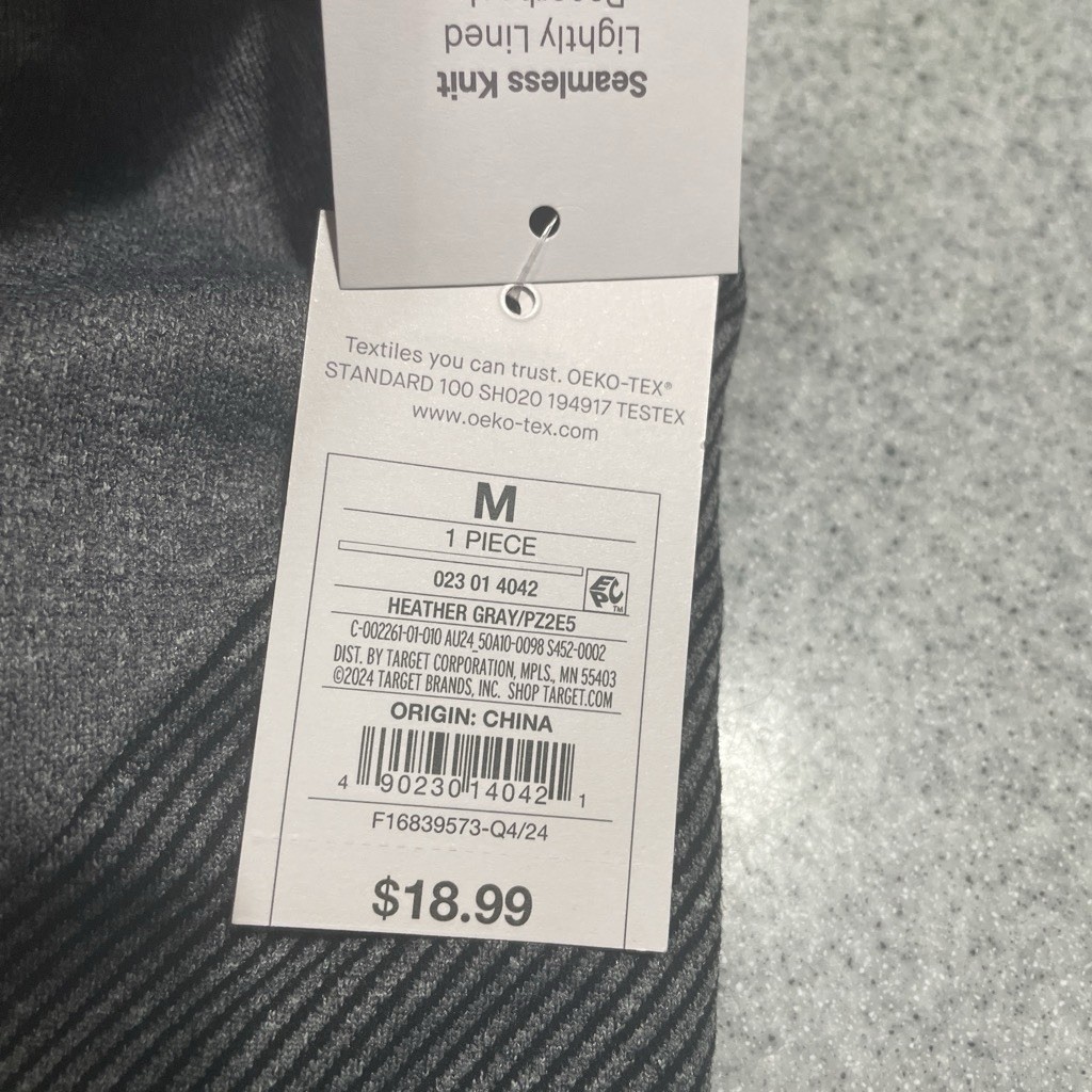Auden Nursing Seamless Wireless Racerback Bra Heather Gray/Black M