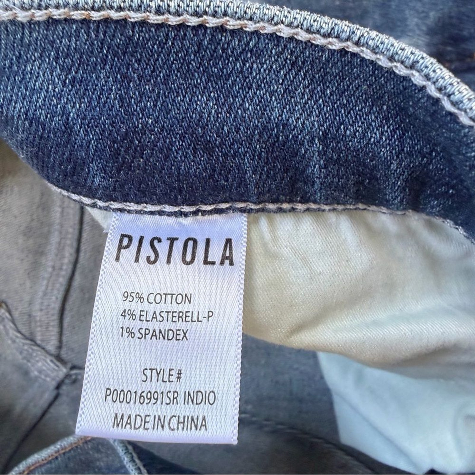 Pistola Jeans Monroe Crop High Rise Cigarette Jean Blue Denim Size 28
