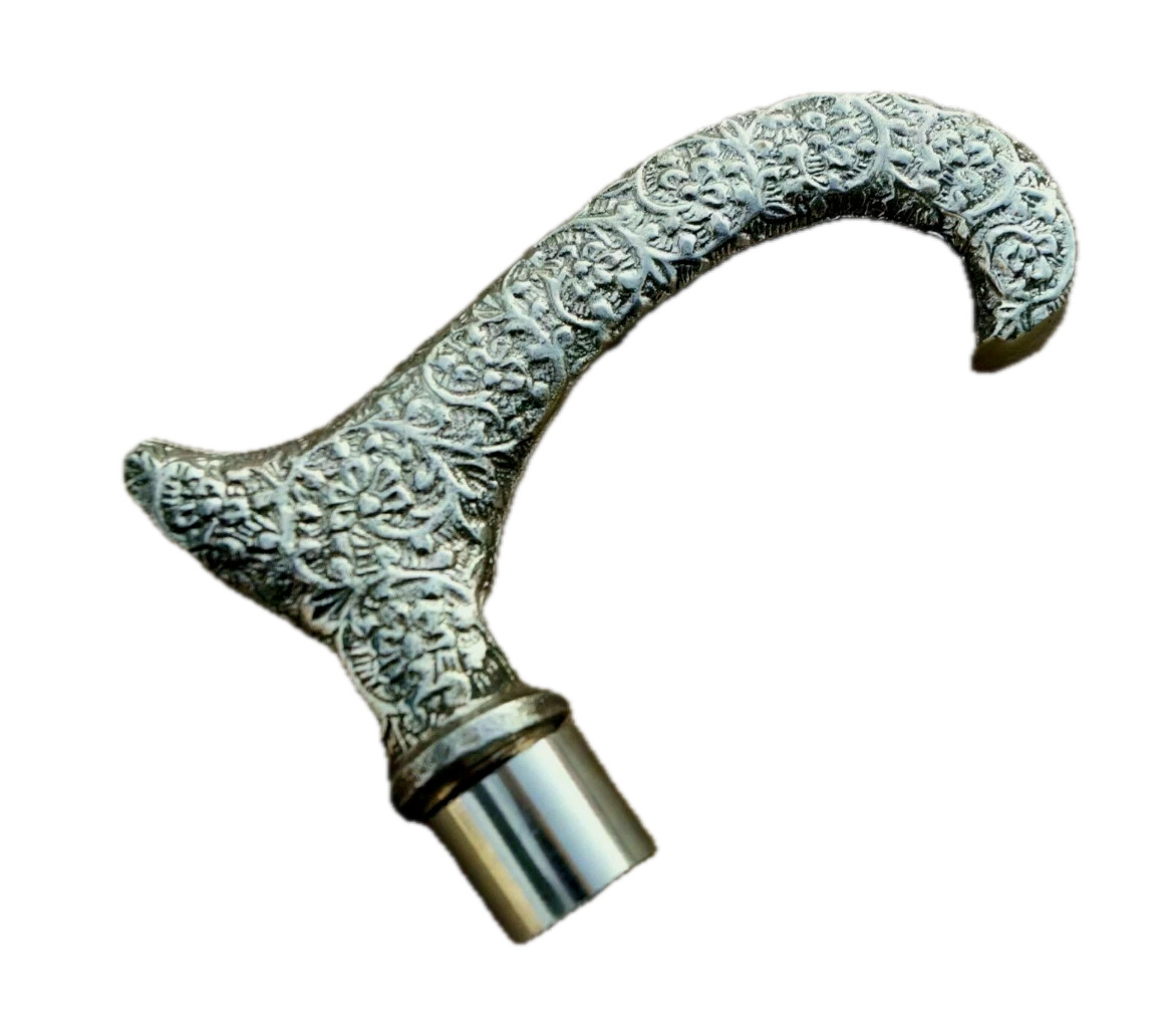 Derby Handle Shiny Brass For Walking Cane Stick Both Hand Supporter Gift Item
