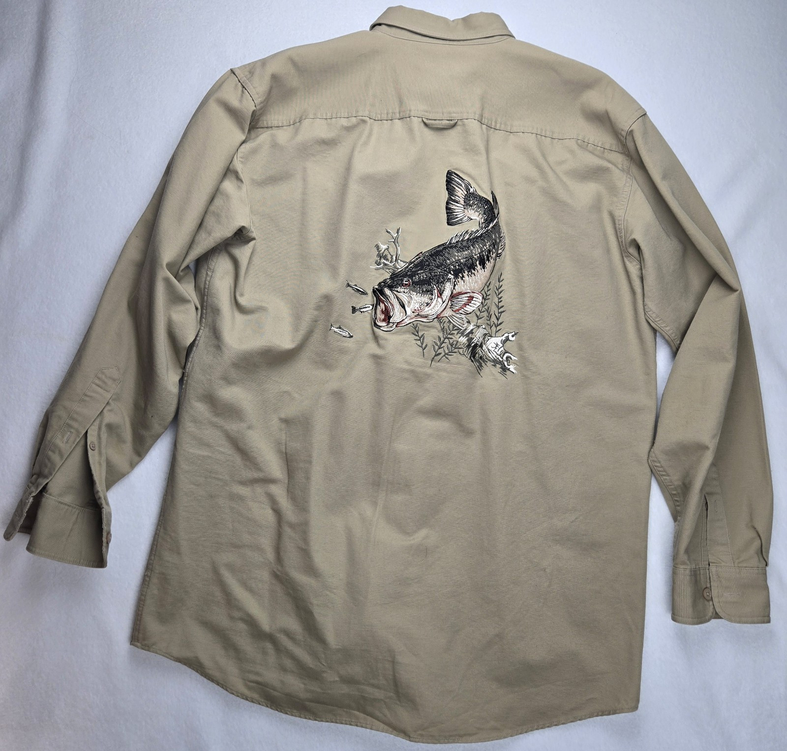 Redhead Mens LT Large Tall Tan Long Sleeve Buttoned Shirt Workear Fishig Hunting