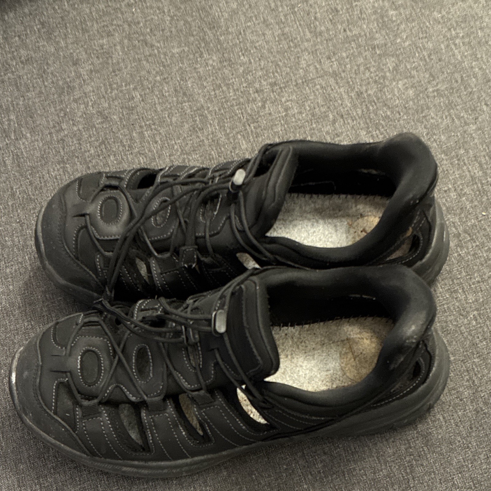 Orthofeet Men’s Black Closed-Toe Lace-Up Sport Sandals “Saturn” NO INSOLES