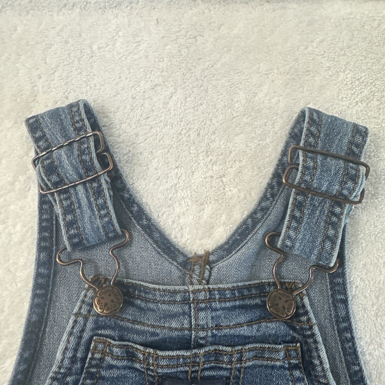 OshKosh B’gosh Toddler Denim Overalls 2T Blue Vestbak Adjustable Strap Jeans