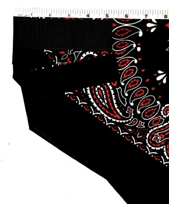 🔥VELCRO®Brand ADJUSTABLE BLACK-RED-WHITE WESTERN PAISLEY BIKER NECK BANDANA🔥