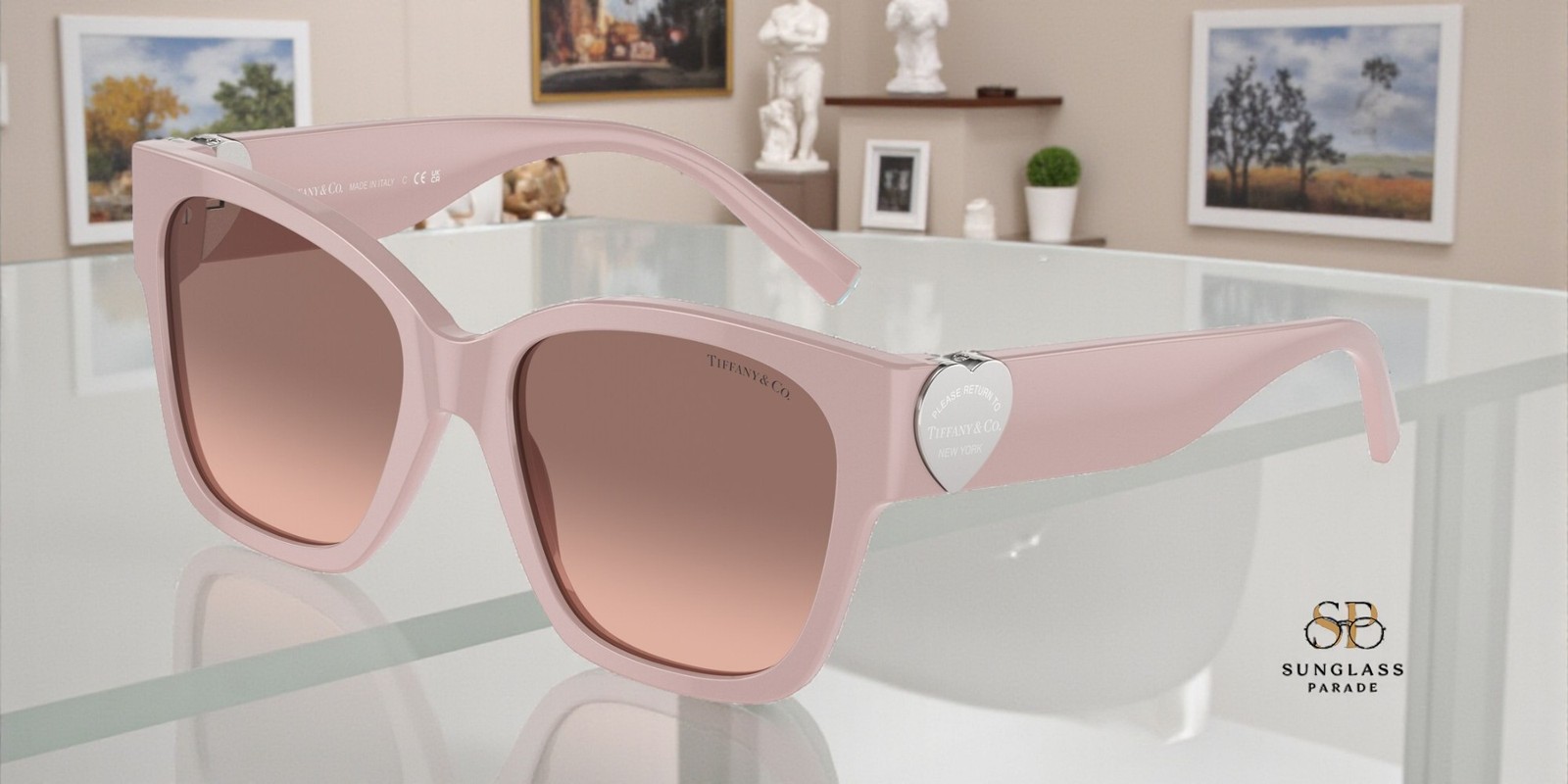 TIFFANY TF4216 839313 Dusty Pink Pink Gradient Dark Brown 54mm Womens Sunglasses