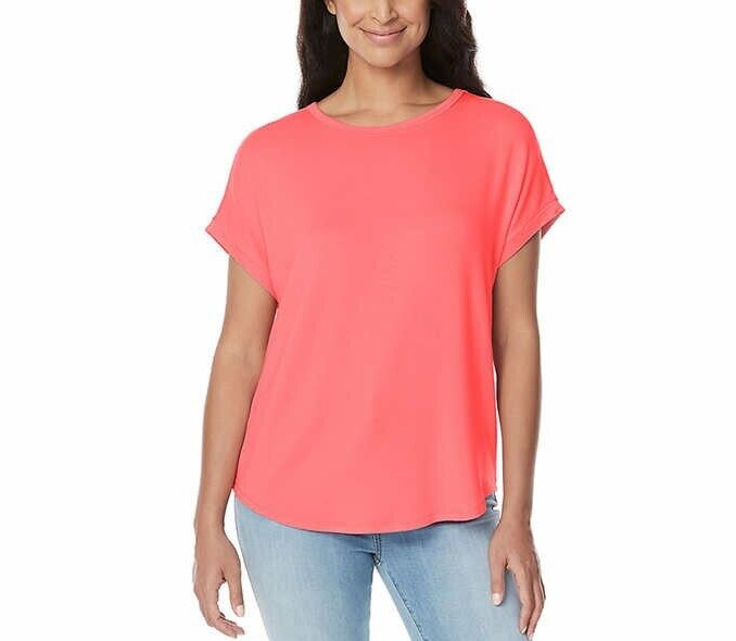 Buffalo Ladies French Terry Short Sleeve Top Pick Size Pink, Black or Lilac NWT