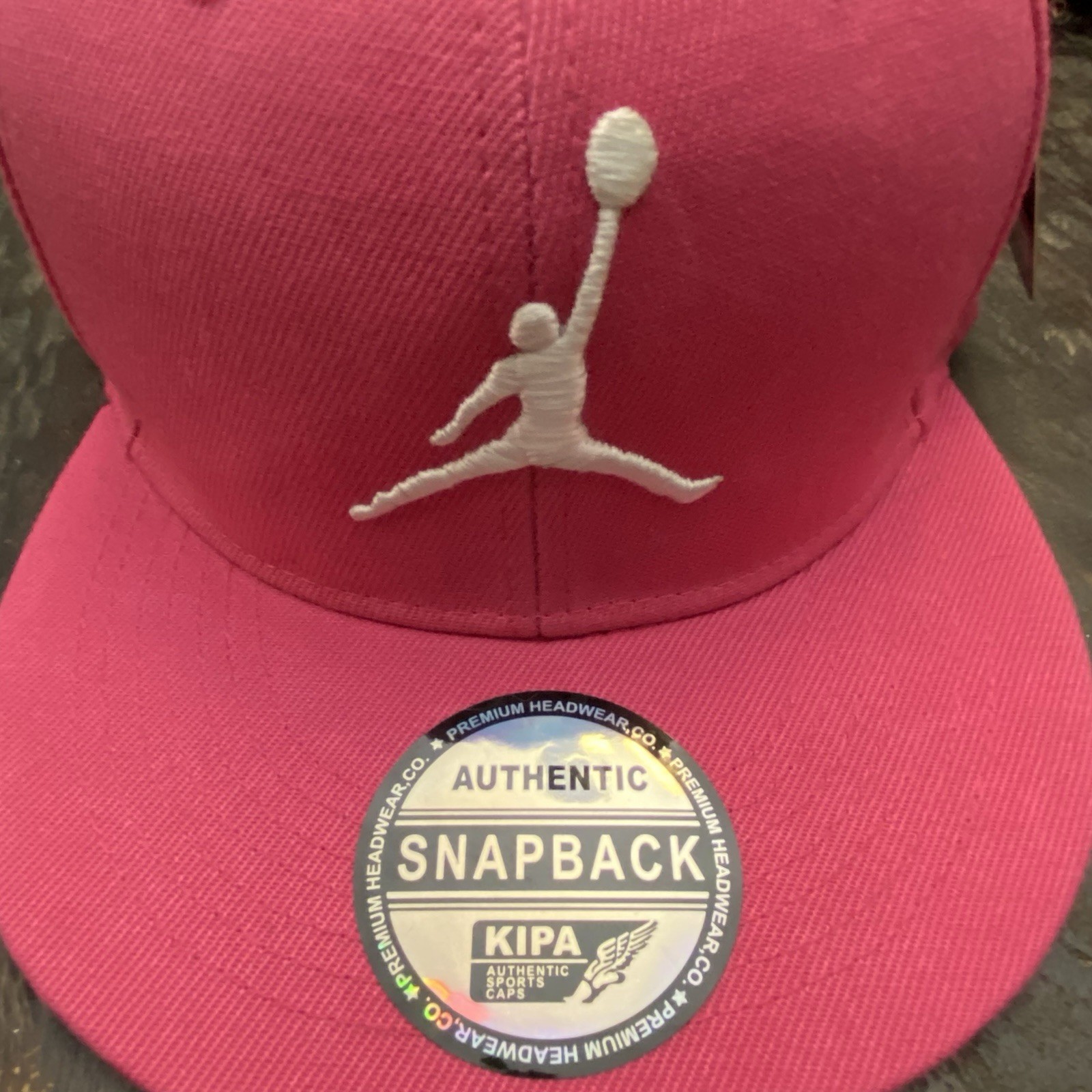 ☄️KIPA Pink Adjustable Snapback Hat Solid Unisex Adults One Size Jumpman Logo🔥