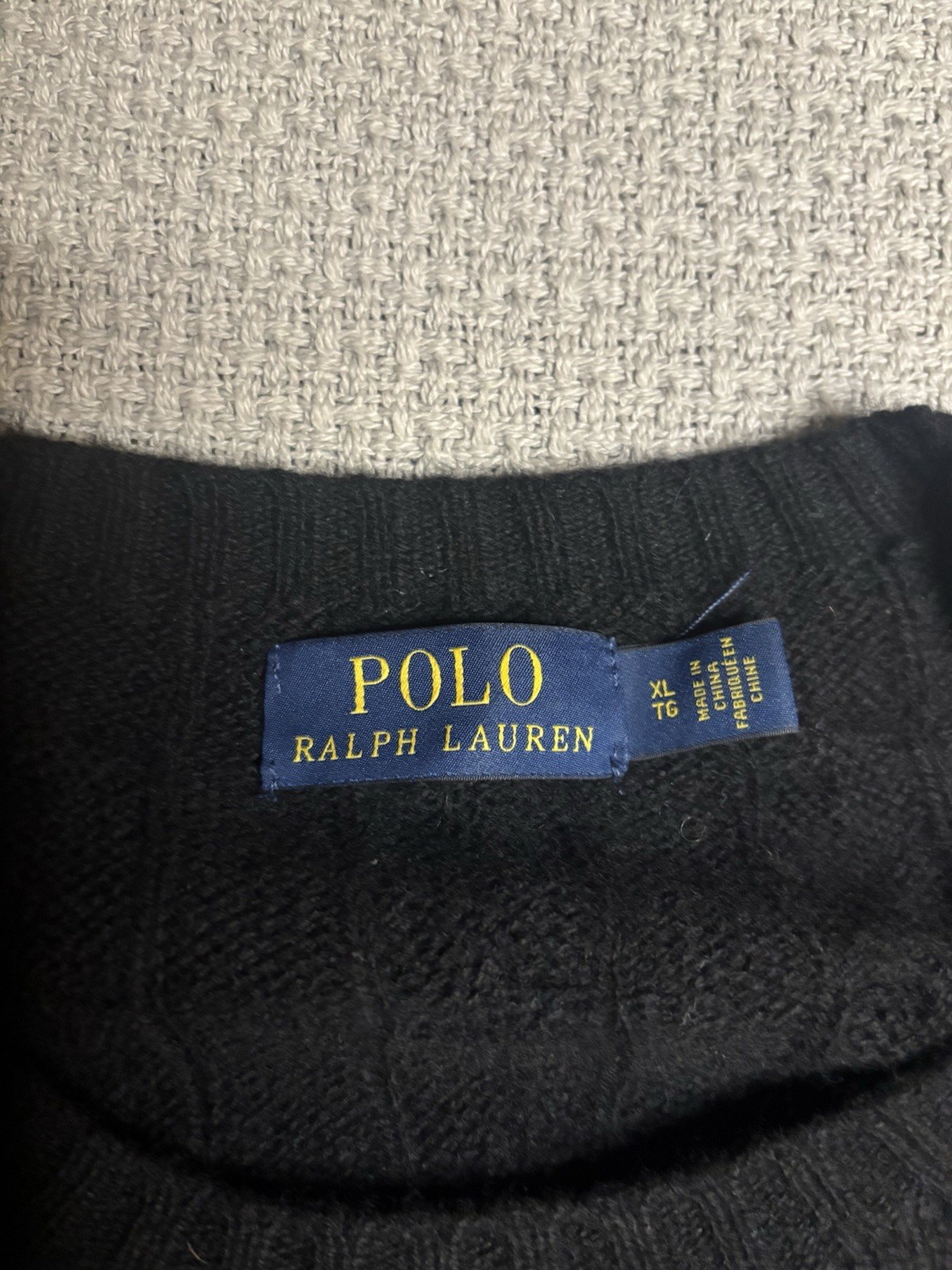 POLO Ralph Lauren Cable Knit (90% Wool, 10% Cashmere) Sweater Classic Black XL