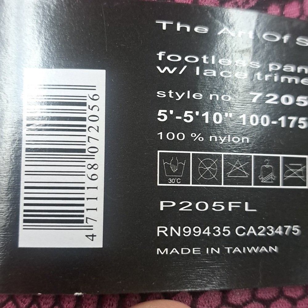 Music Legs Pink Black Floral Honeycomb Footless Pantyhose Lace Trim 7205 P205FL