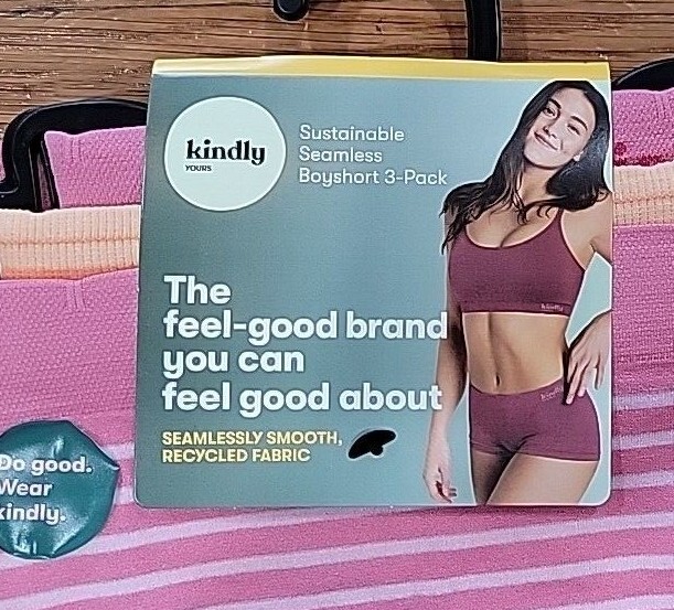 3 Pairs Kindly Yours Womens Seamless Boyshort Panties S 4/6 M 8/10