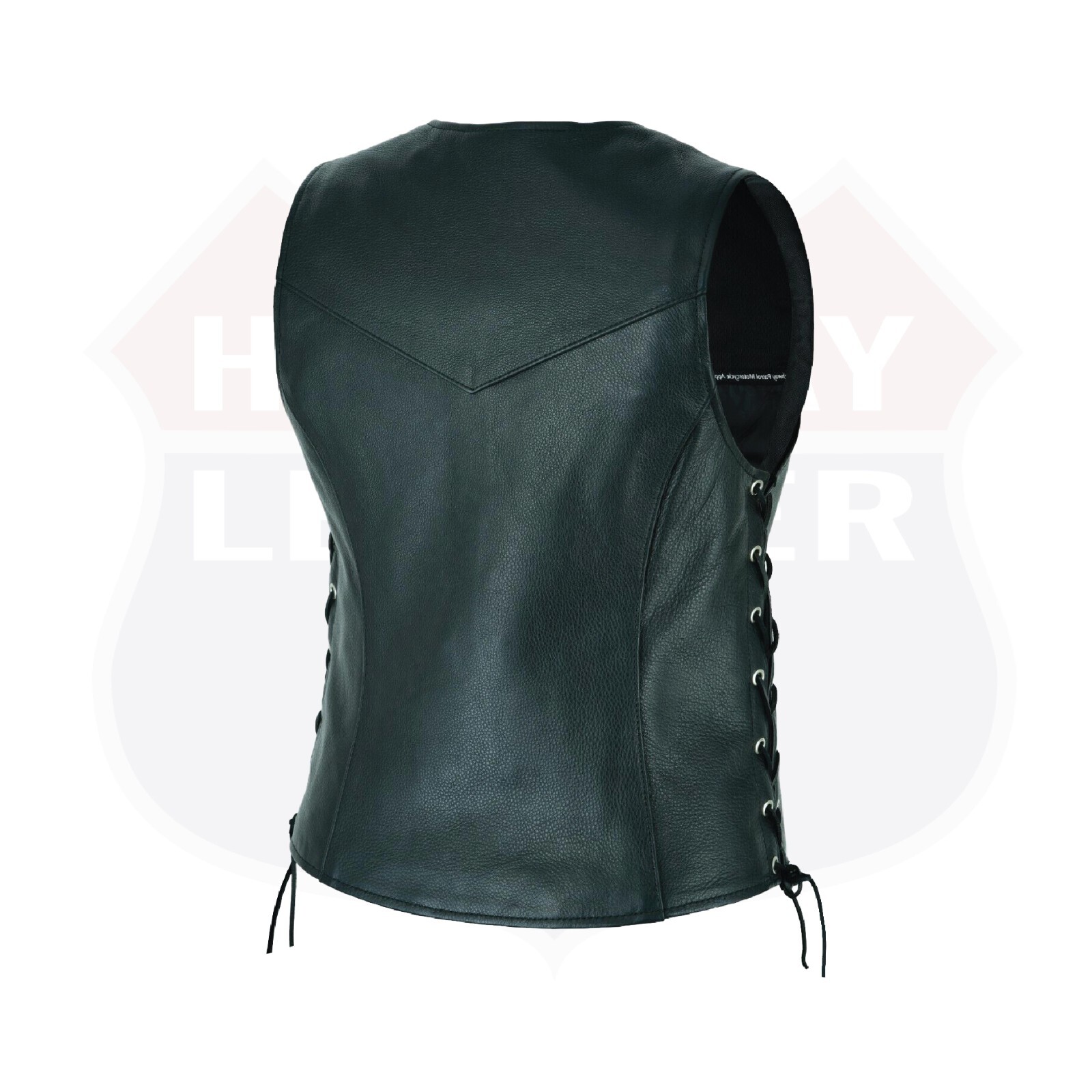 Women’s Motorcycle Side Lace Leather Vest Zipper Pockets 2 Gun Pocket HL14851SPT