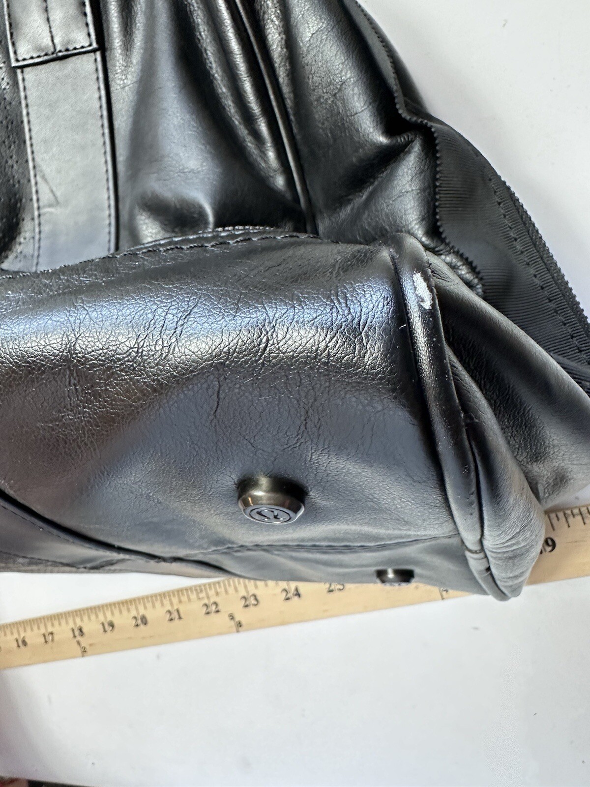 Lululemon Om For All Large Gym Travel Weekender Shoulder Bag Black Faux Leather