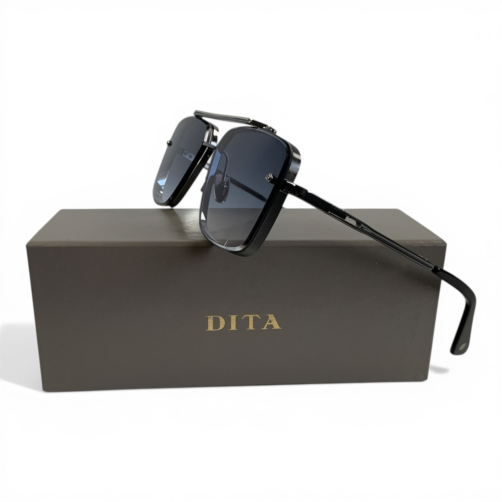DITA DTS121-62-06 Mach Six Sunglasses Silver & Black Luxury Eyewear | Pre-Owned