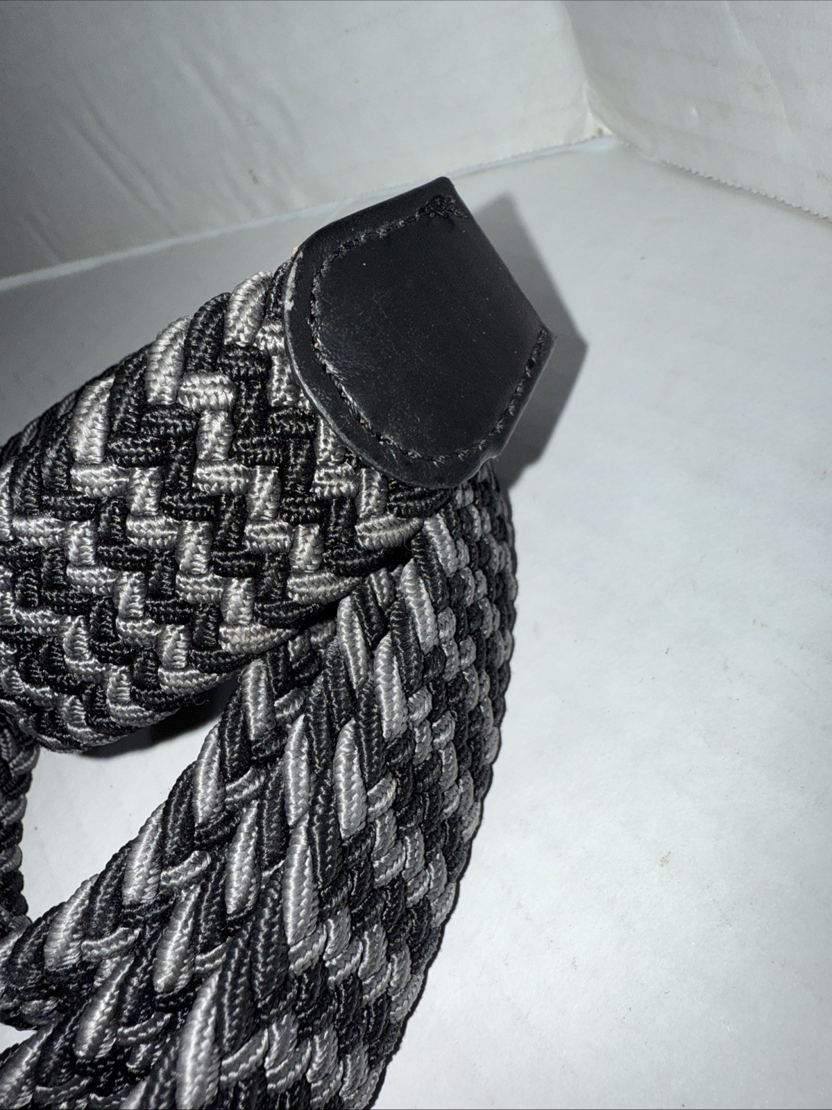 Gelante Black Gray Braided Stretch Belt Size Large 38 New Free Shipping