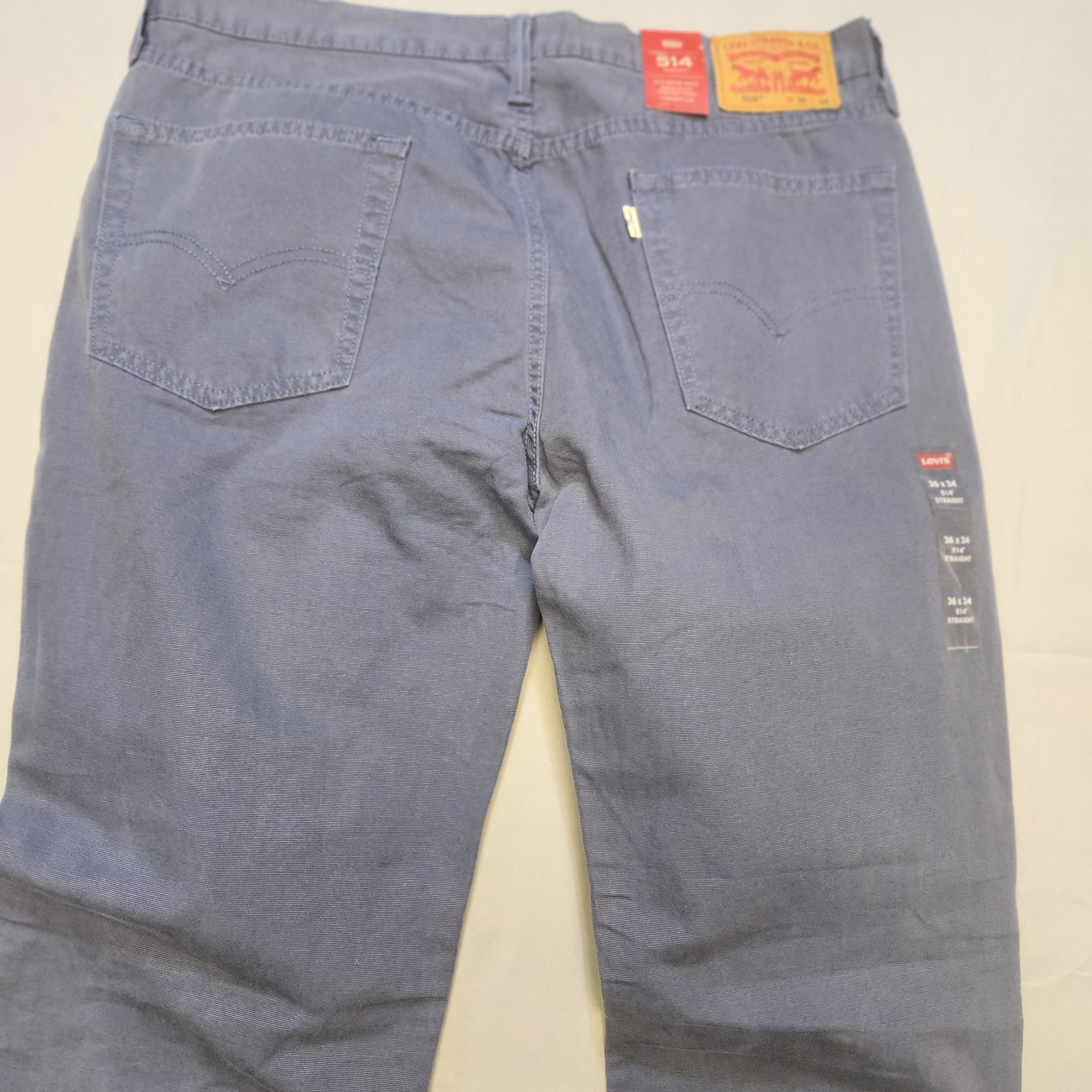 NEW Levis 514 Men Jeans Size Blue 36X34 100% Cotton Straight White Tag NWT Work
