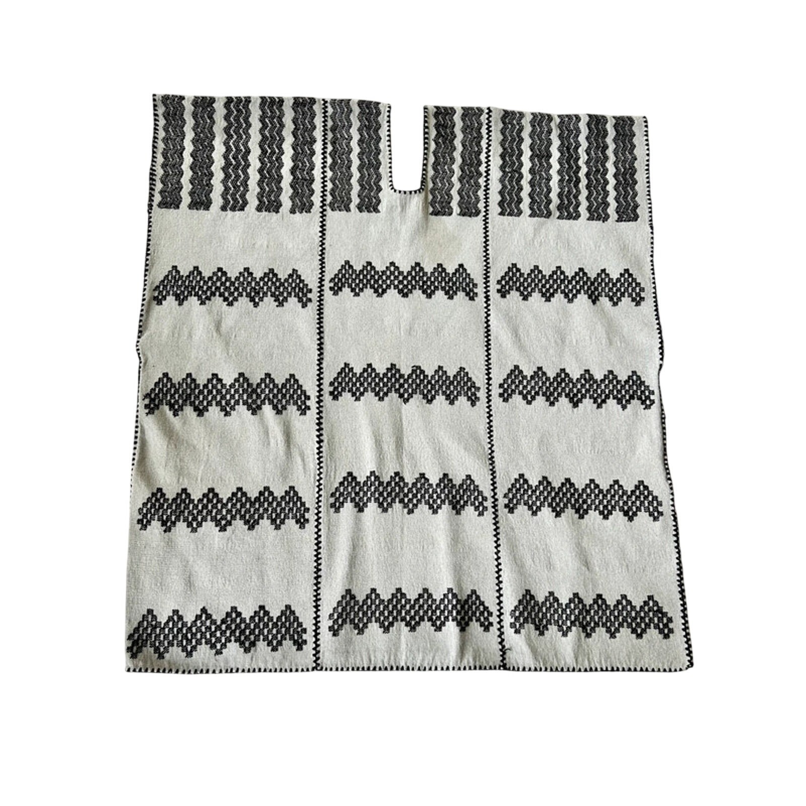 Pippa Holt No 212 Handwoven Cotton Three Panel Kaftan Grey Black One Size Beach