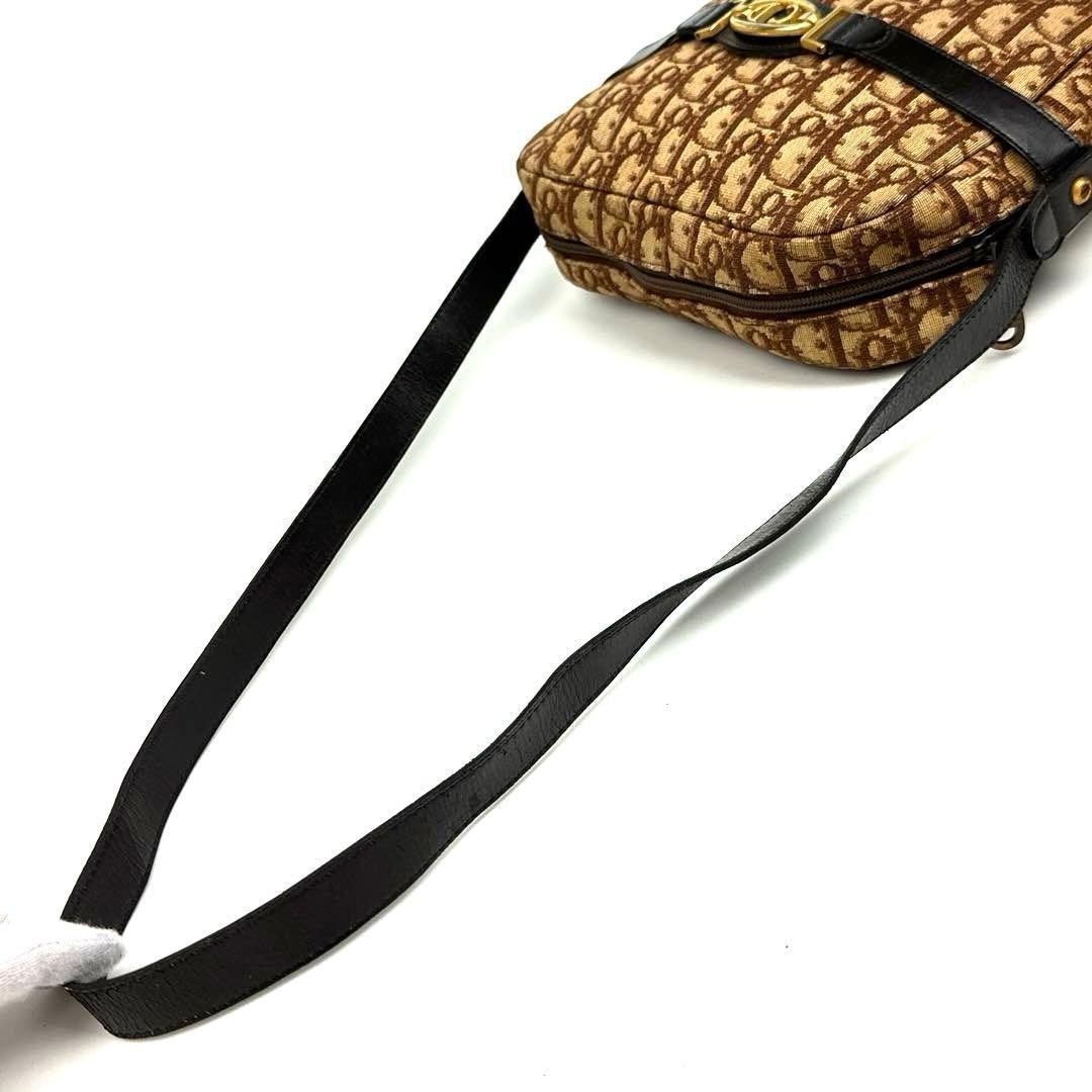 Christian Dior Bag Dior Shoulder Trotter Canvas Leather Brown rh0784874056