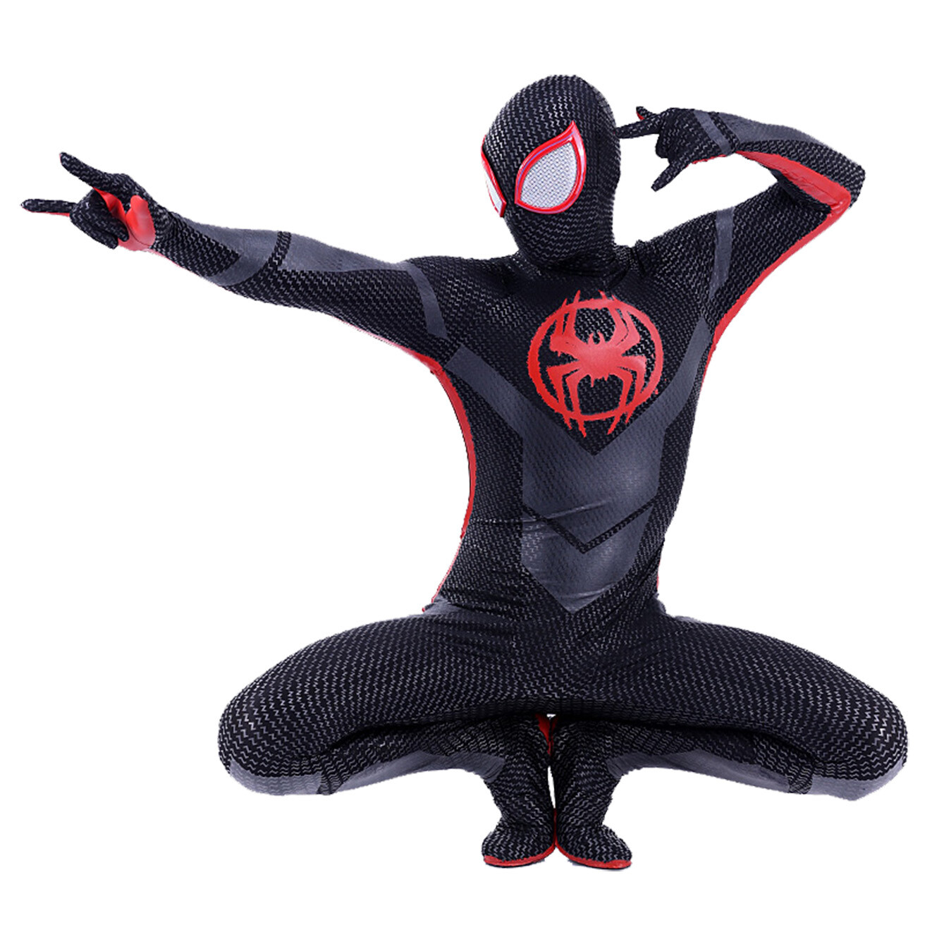 Upgraded Miles Morales Spiderman Jumpsuit Armor Suit Costume Cosplay Halloween