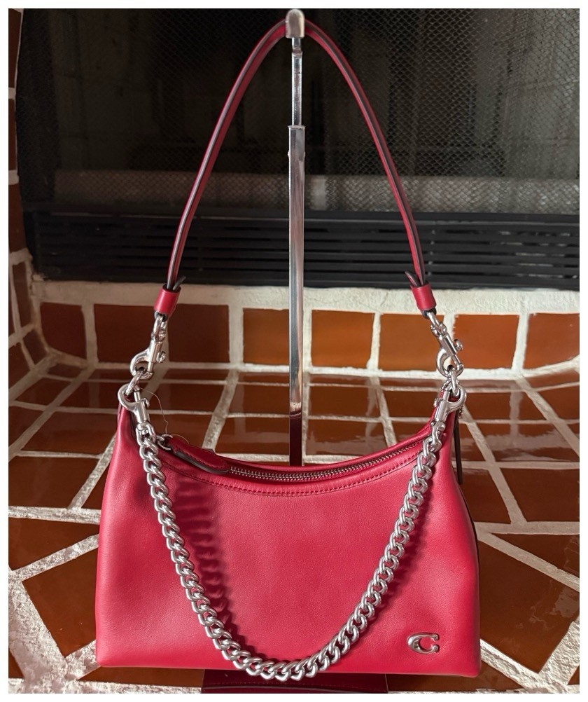 COACH Juliet 25 Bag – Red/Silver – NWT